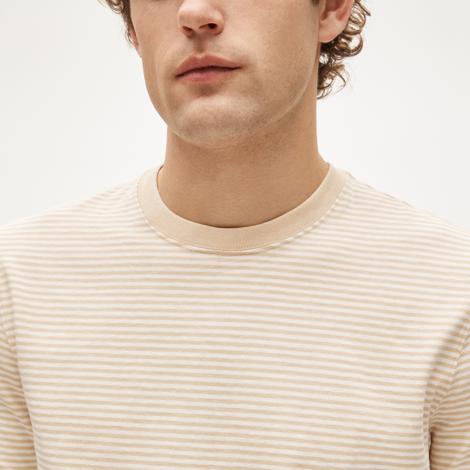 Vintage-wash cotton T-shirt in stripe