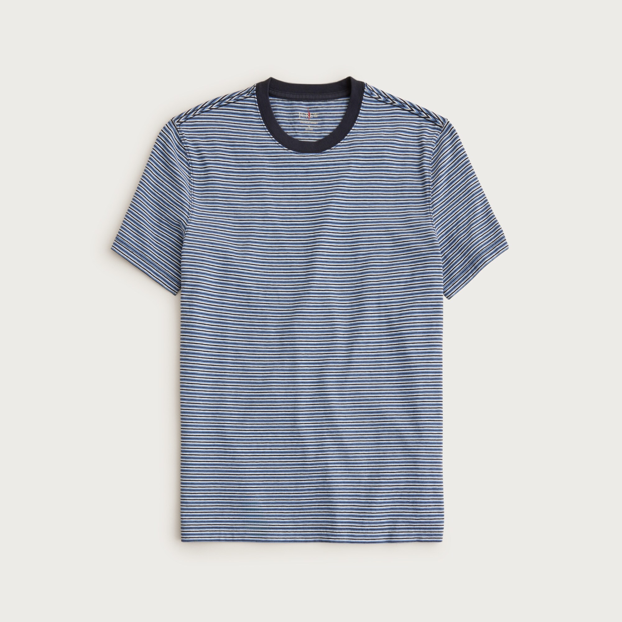 Vintage-wash cotton T-shirt in stripe