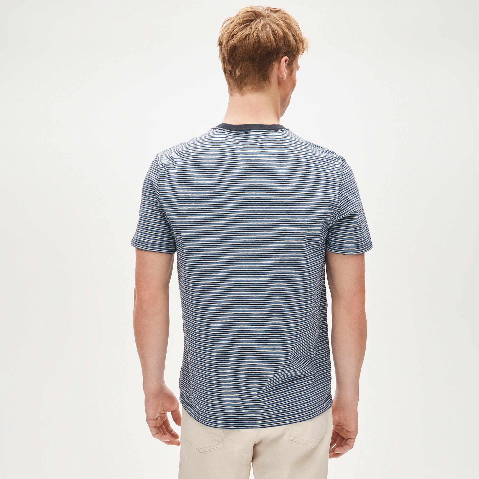 Vintage-wash cotton T-shirt in stripe