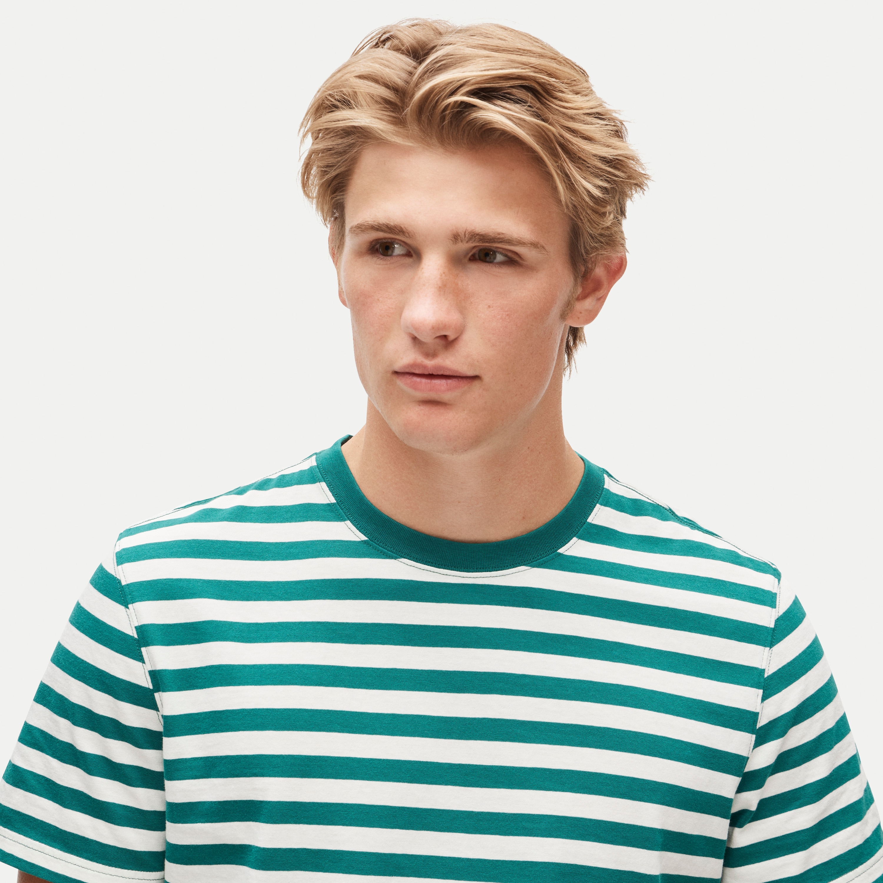 Vintage-wash cotton T-shirt in stripe - thumbnail 10