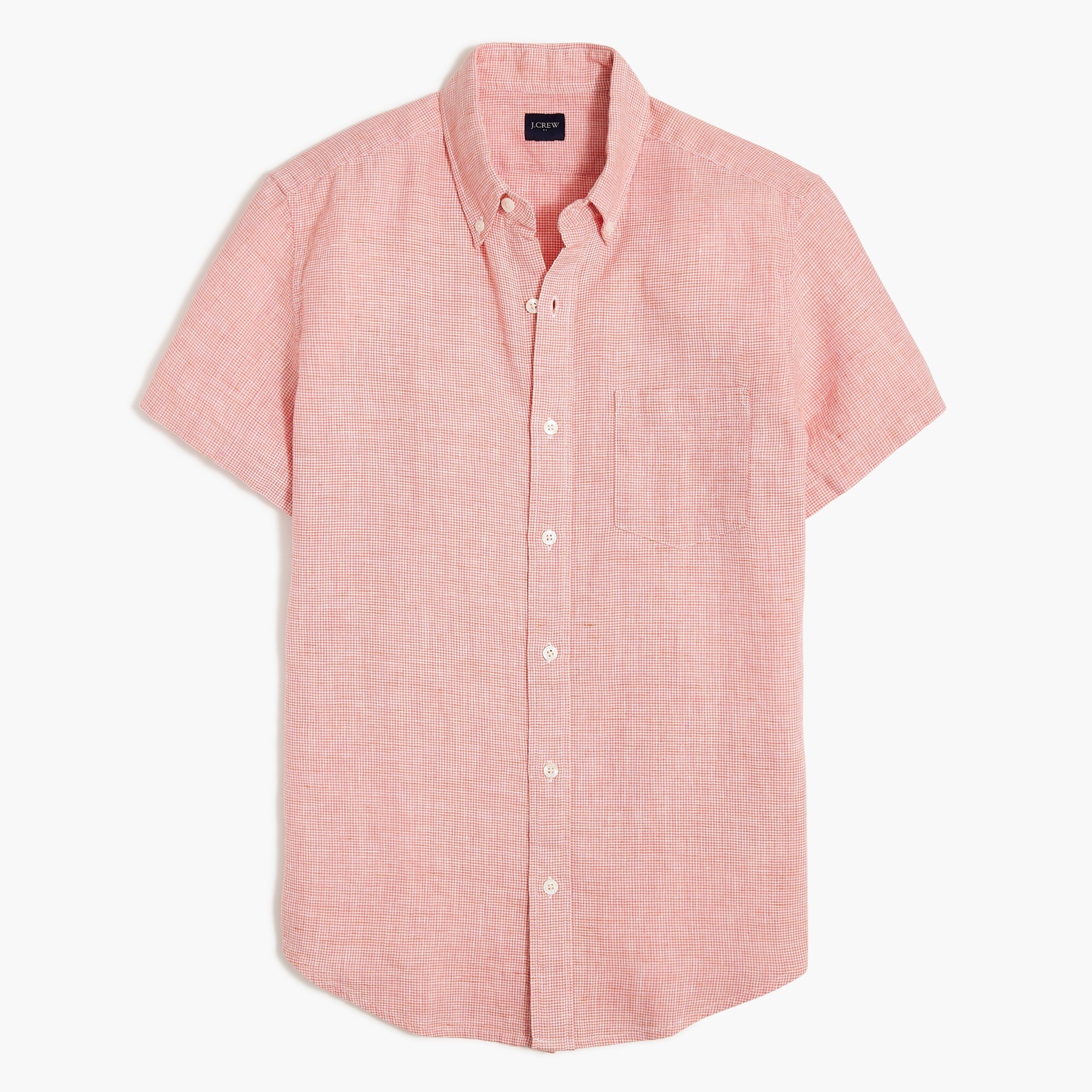 Short-sleeve linen-blend shirt