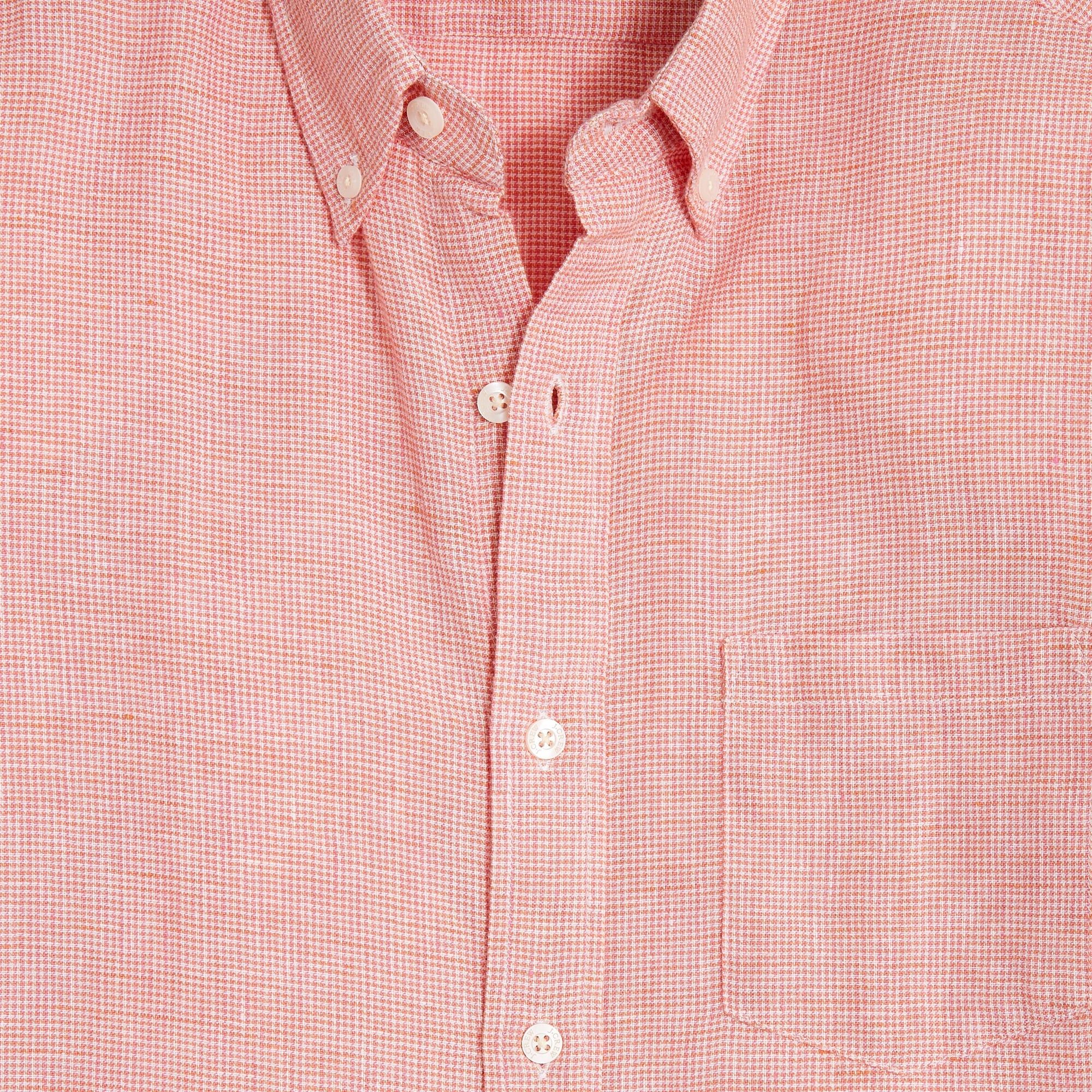 Short-sleeve linen-blend shirt