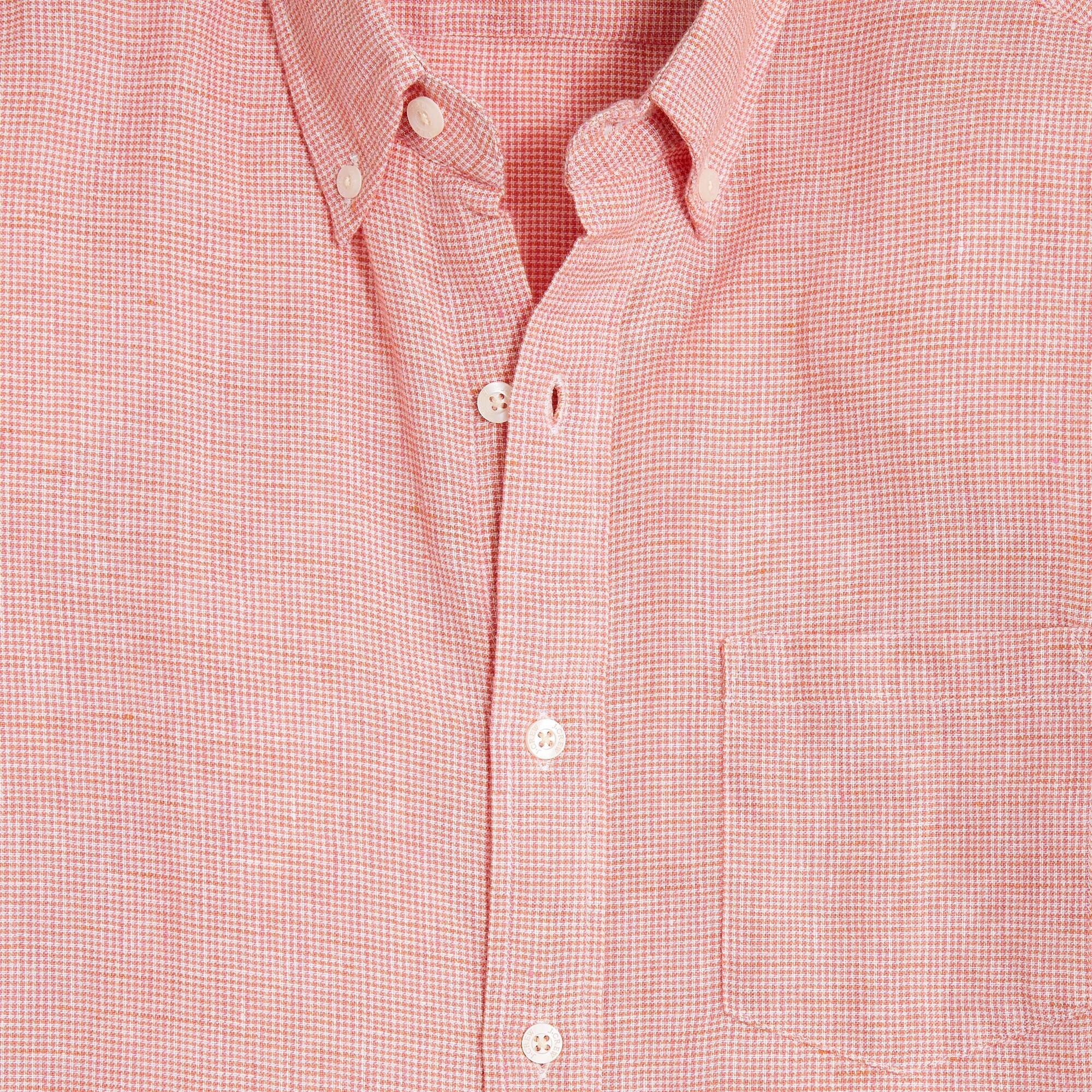 Short-sleeve linen-blend shirt