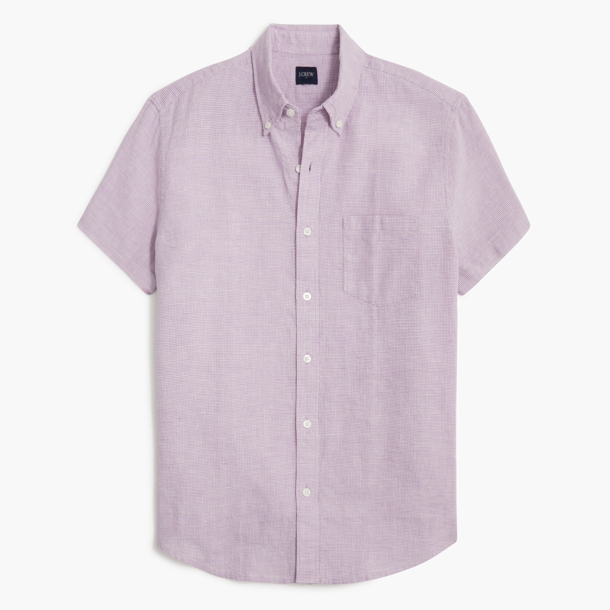 short-sleeve linen-blend shirt for men