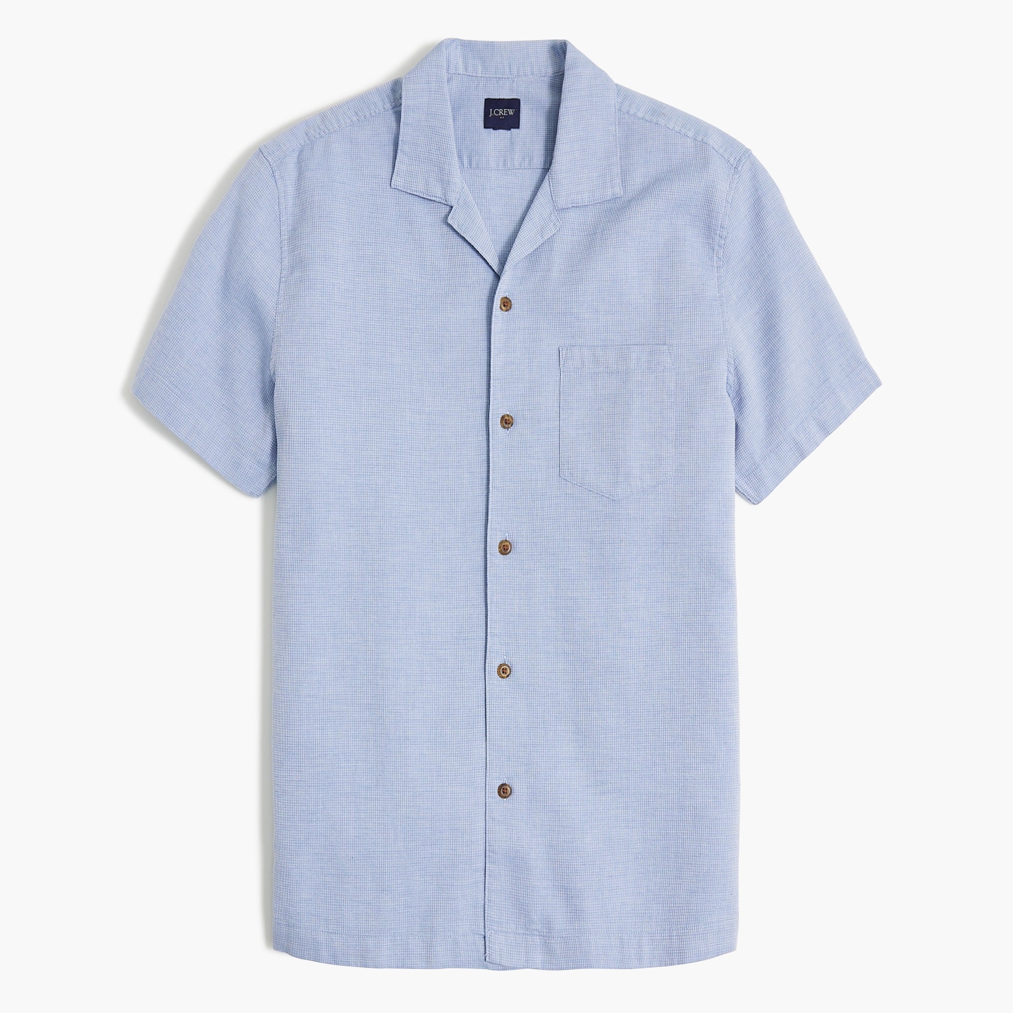 mens Short-sleeve textured dobby camp shirt