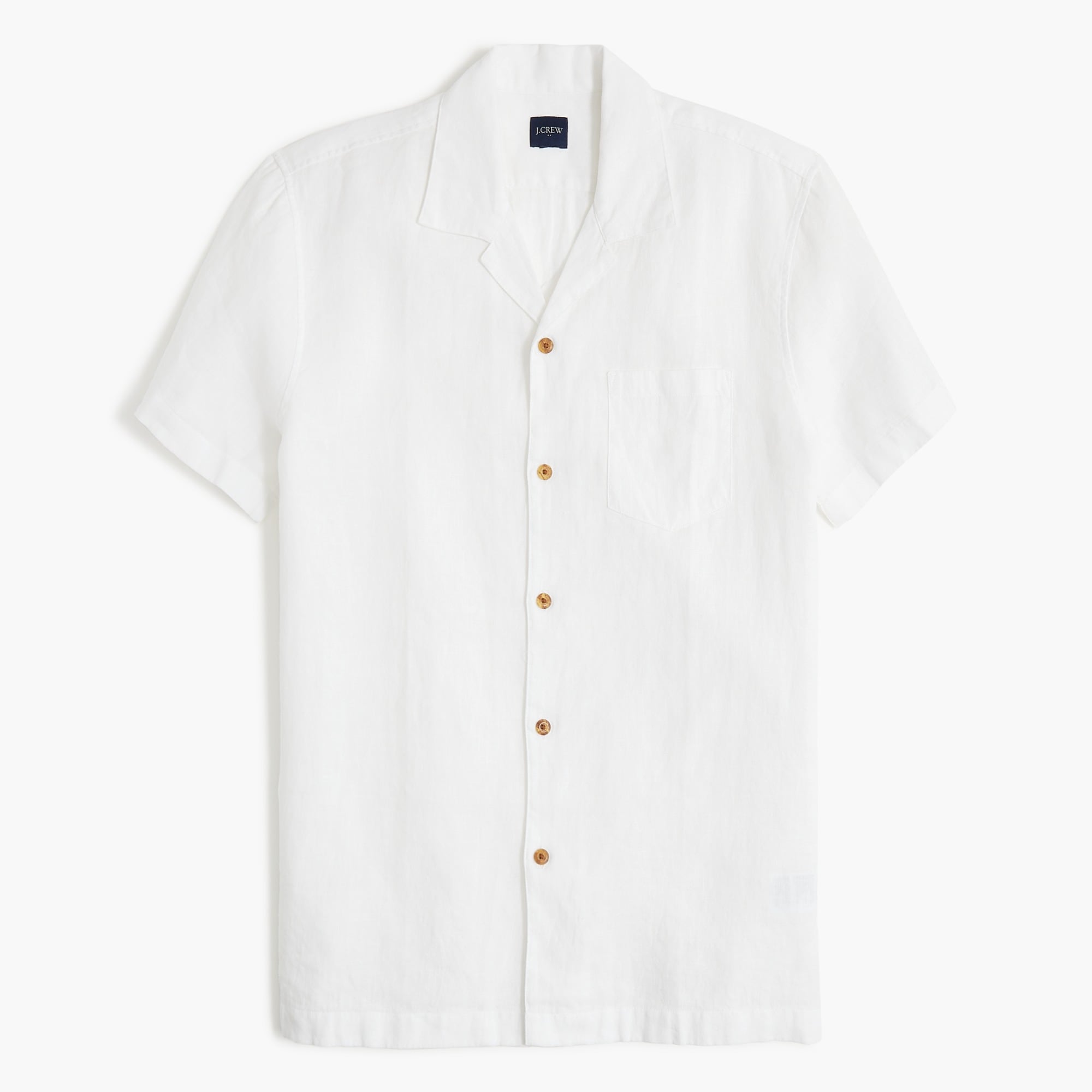 mens Short-sleeve linen-blend camp shirt