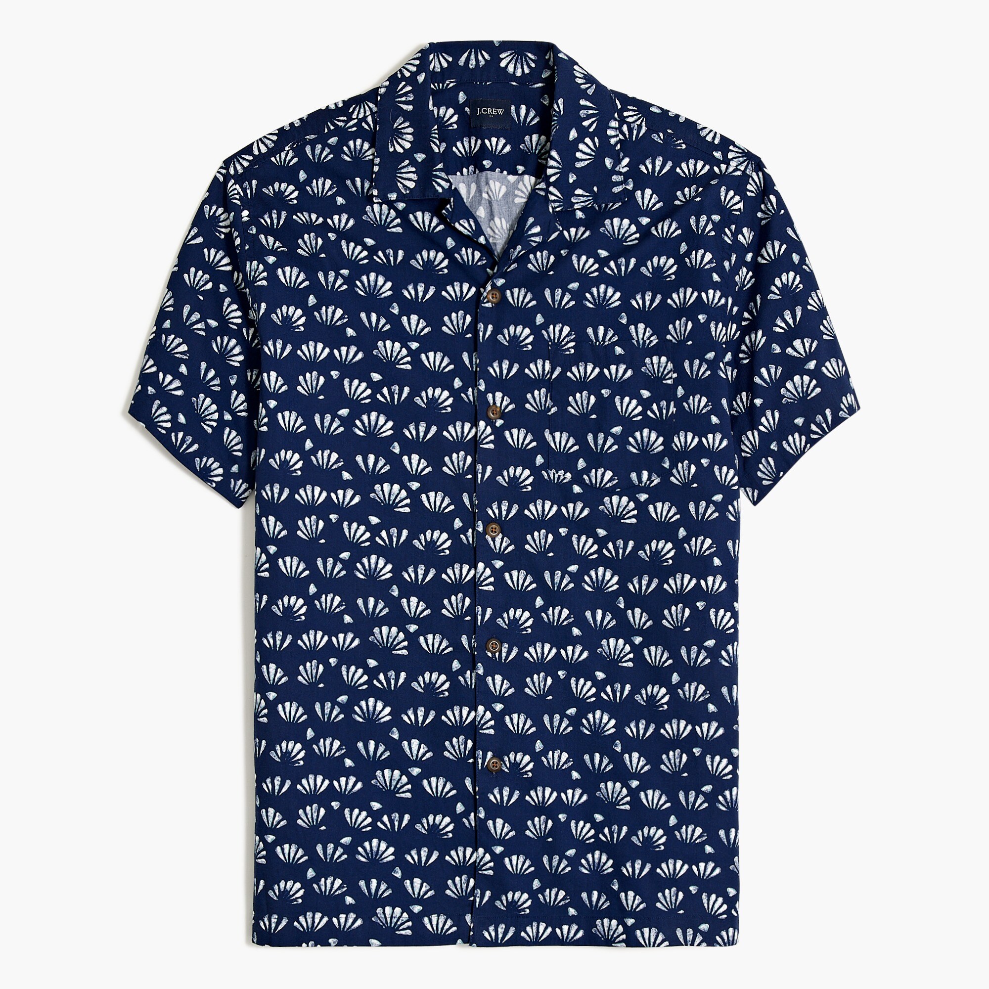 Short-sleeve printed camp shirt