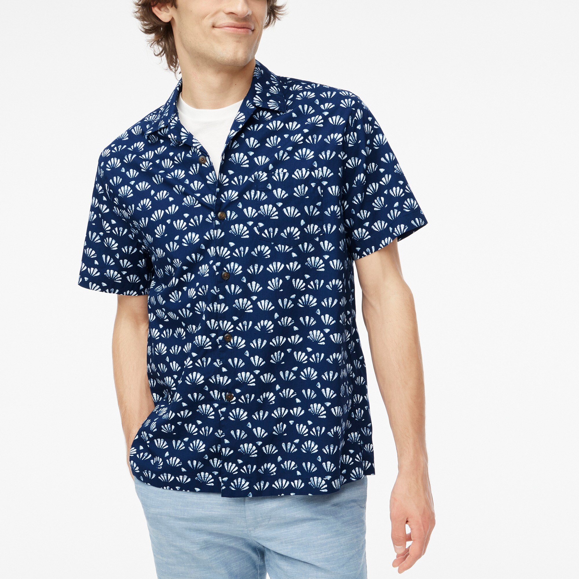Short Sleeve Shirt Brown Camping Print main image 1