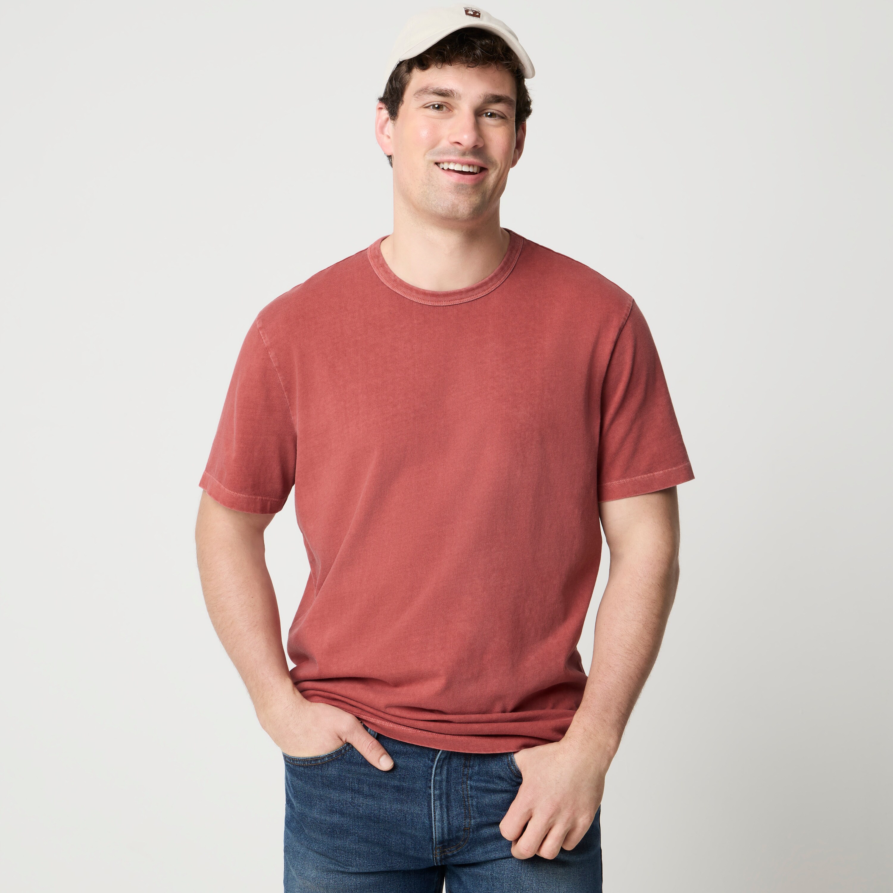 100% cotton garment-dyed tee