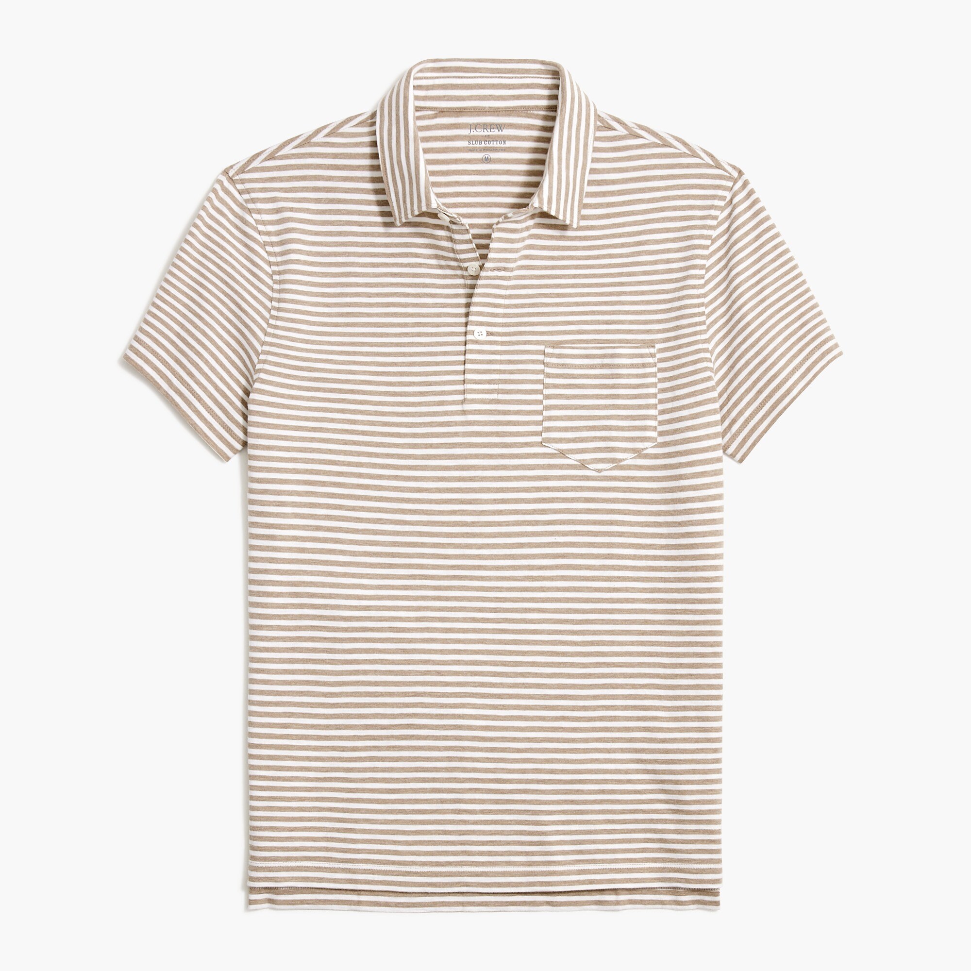 striped slub jersey pocket polo shirt for men