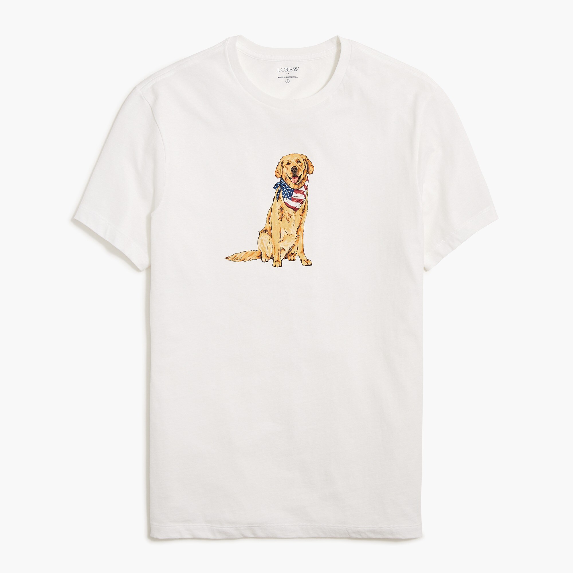  Dog with patriotic scarf graphic tee