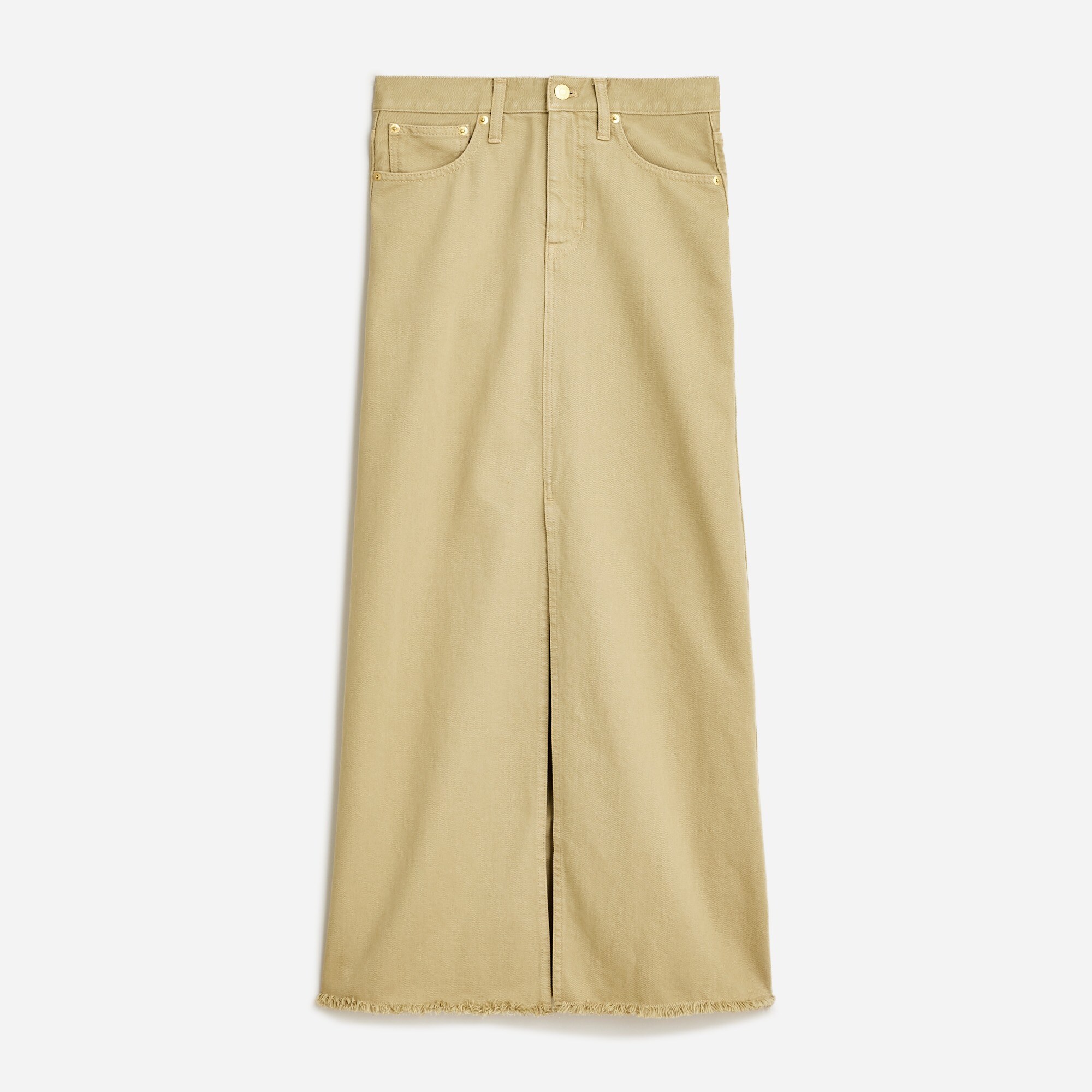  Classic denim maxi skirt in khaki