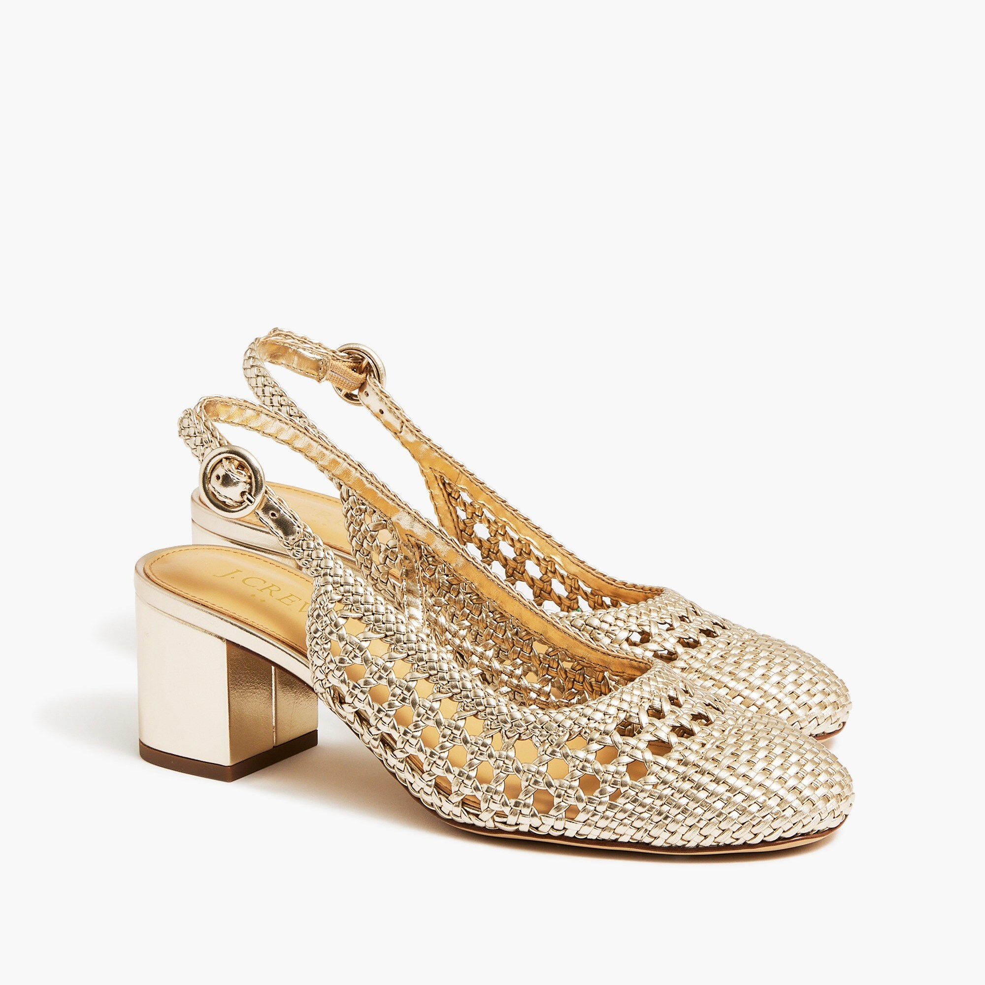 Woven slingback heels