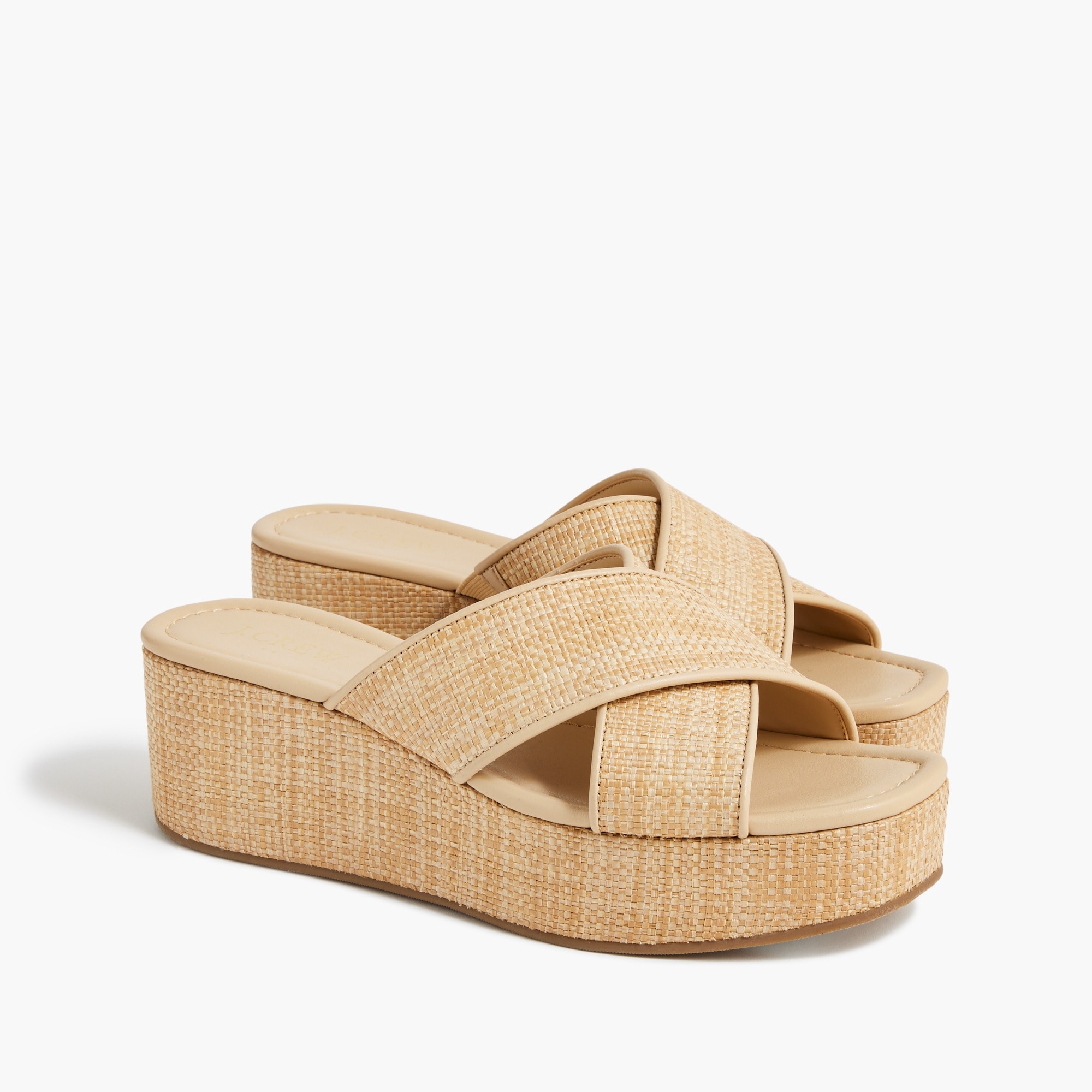 Crisscross flatform wedges