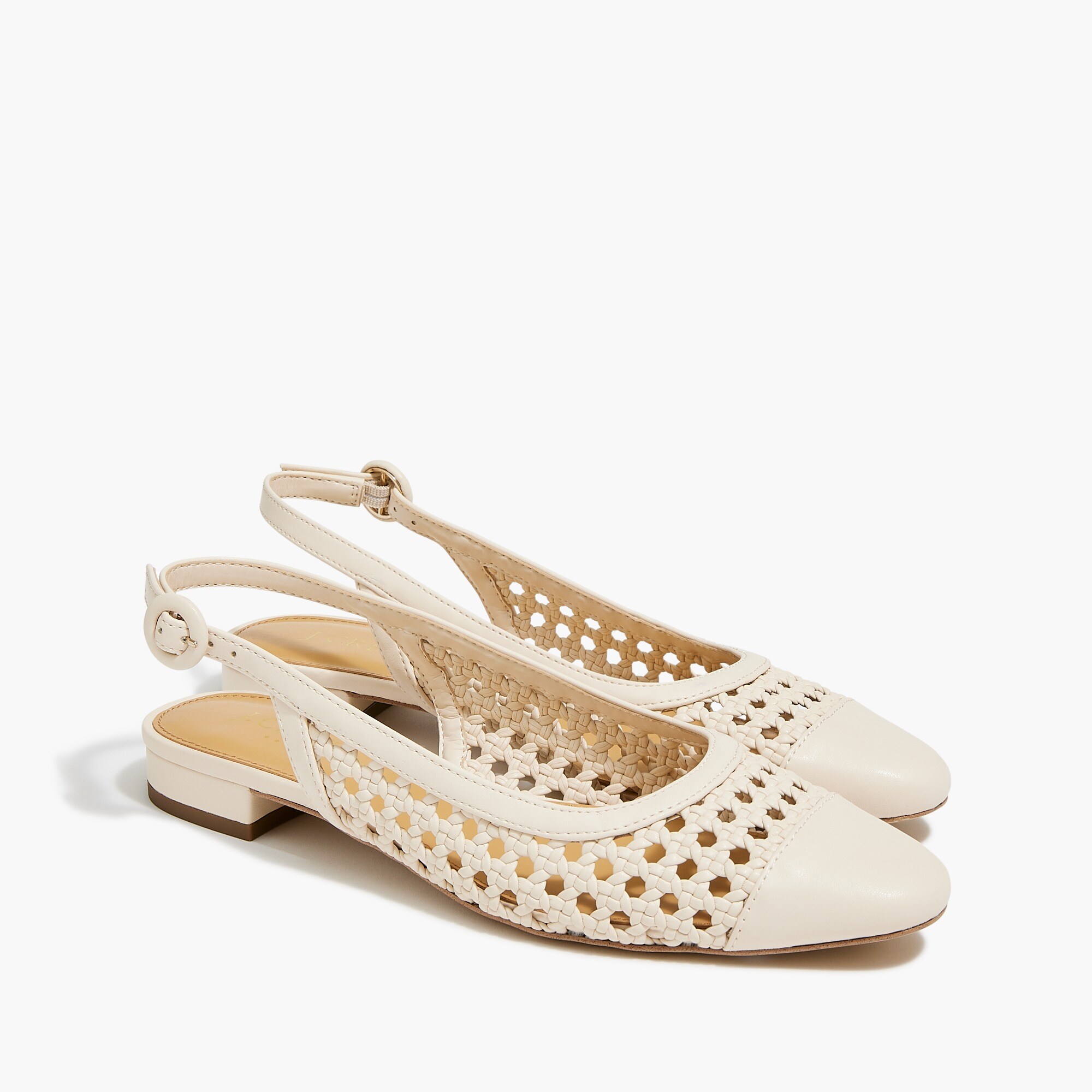 woven slingback flats for women