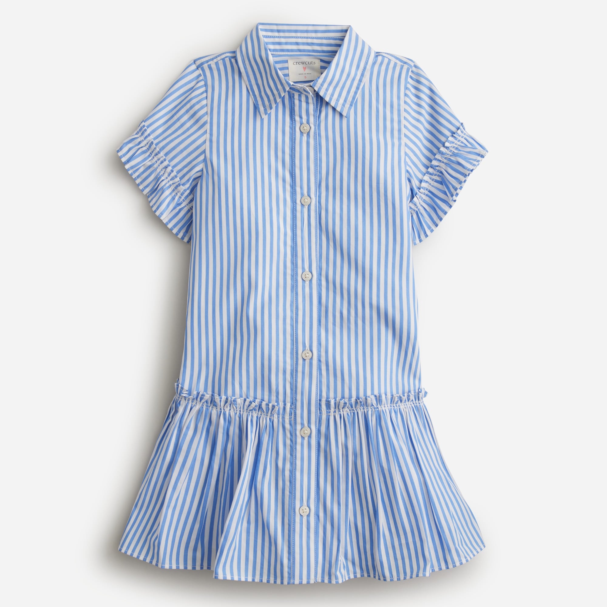  Girls' Amelia shirtdress in cotton poplin