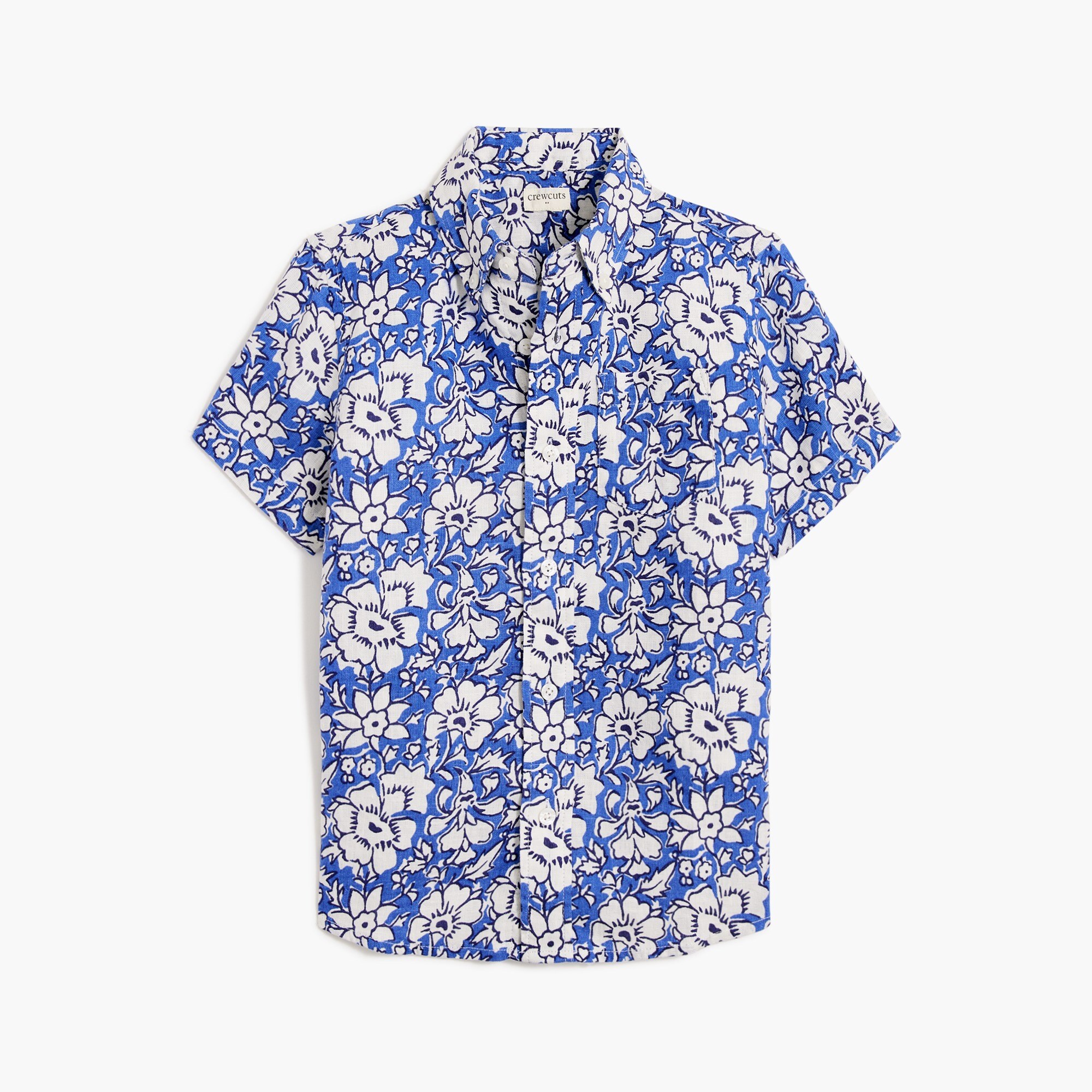 boys' floral linen-blend button-down for boys