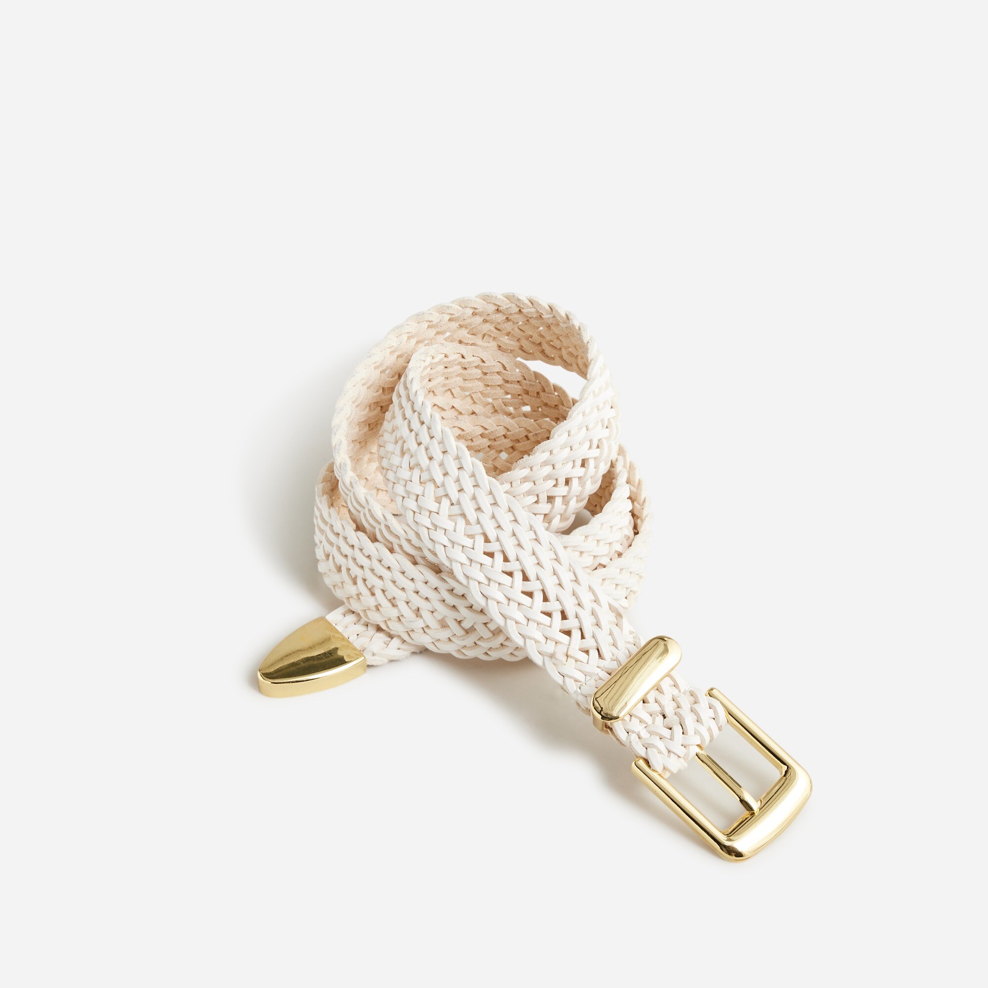 Braided Italian leather belt