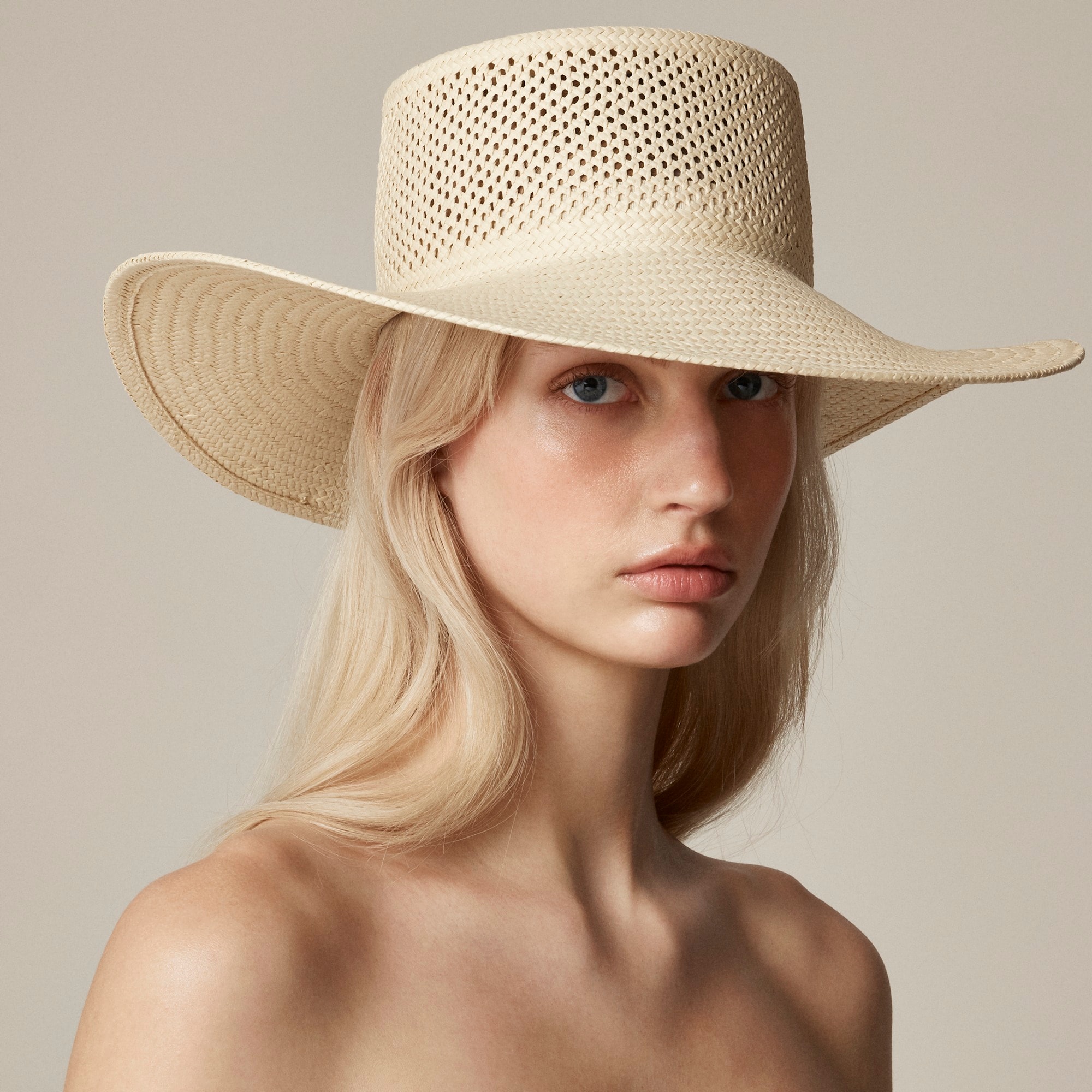 womens Open-weave straw hat