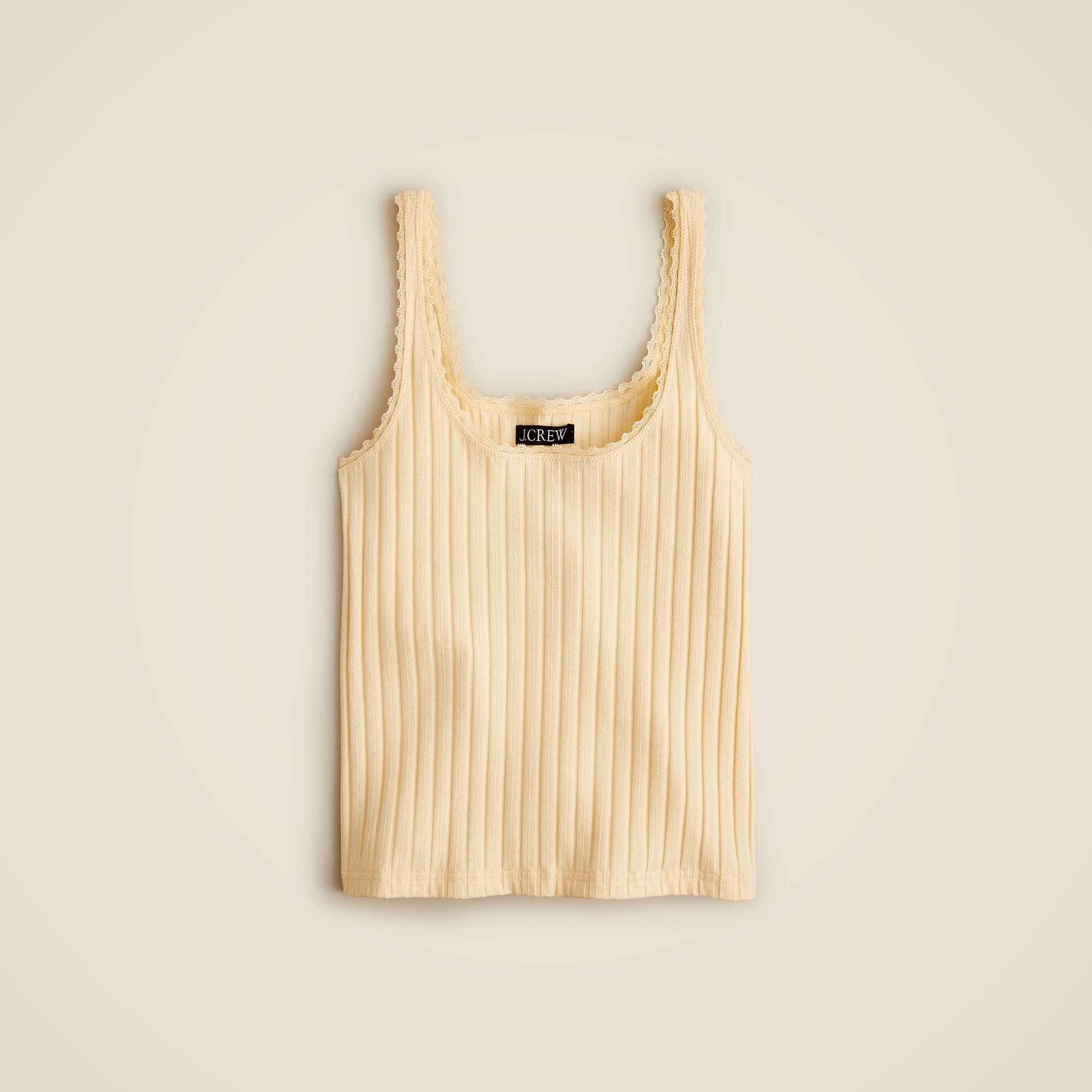 Cherry Pointelle Tank Set-Cream/Blue