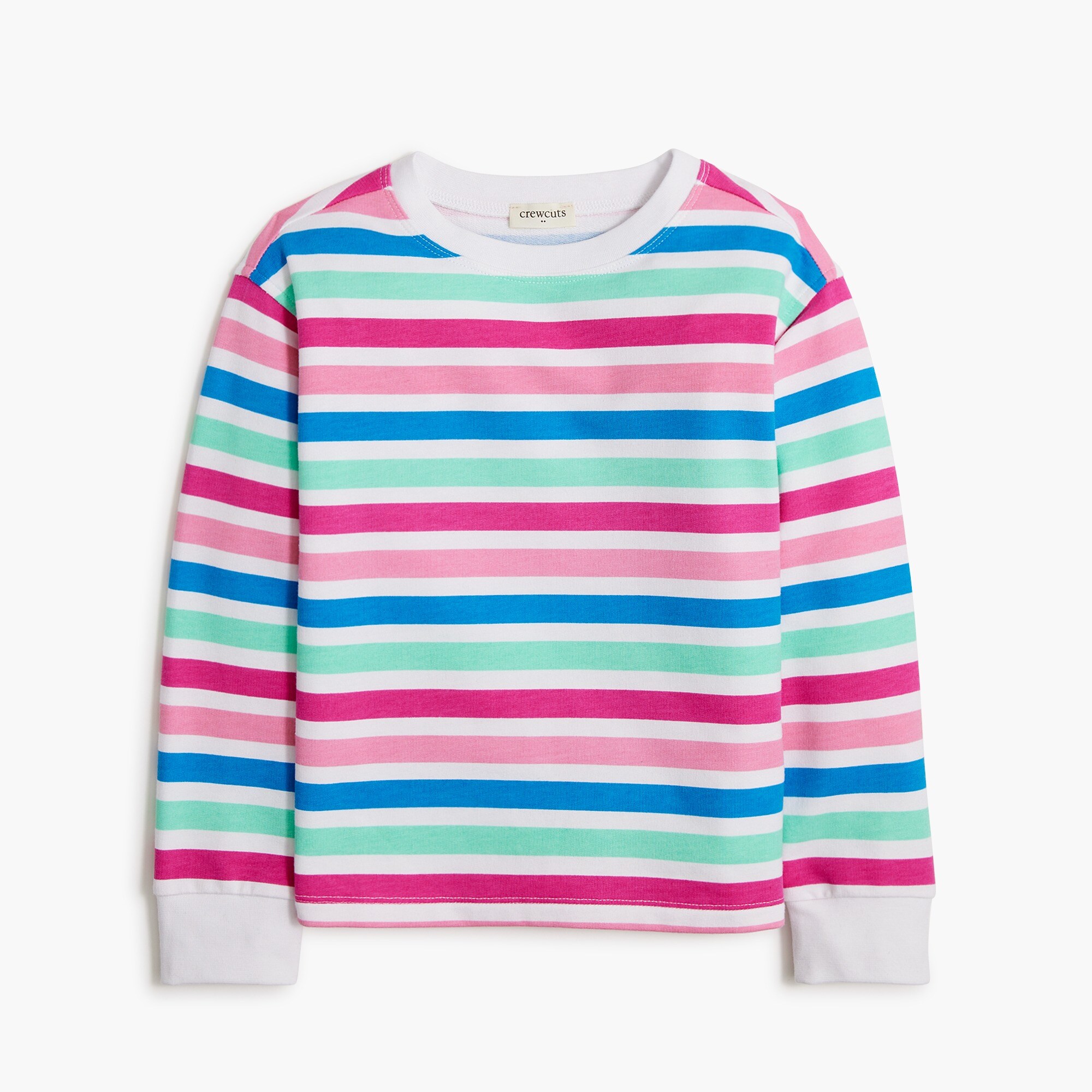girls' striped crewneck sweatshirt for girls