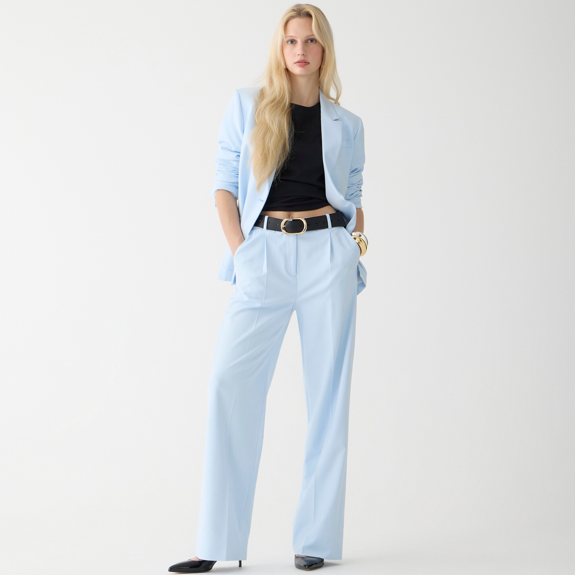 womens Tall wide-leg essential pant in city twill