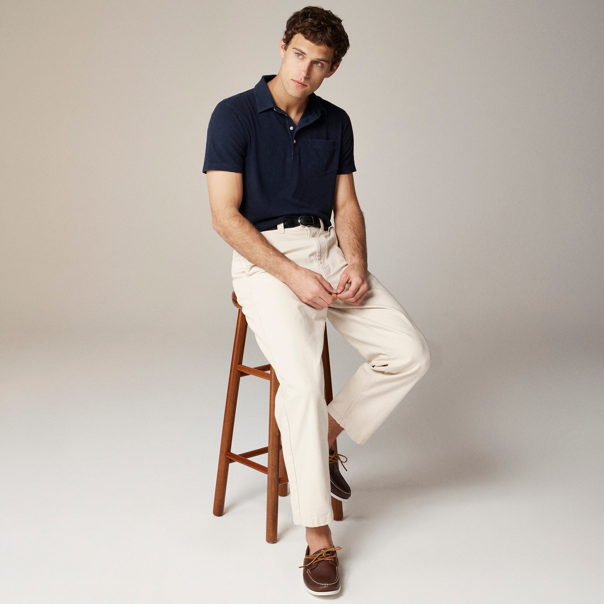 Tall hemp-organic cotton blend polo shirt