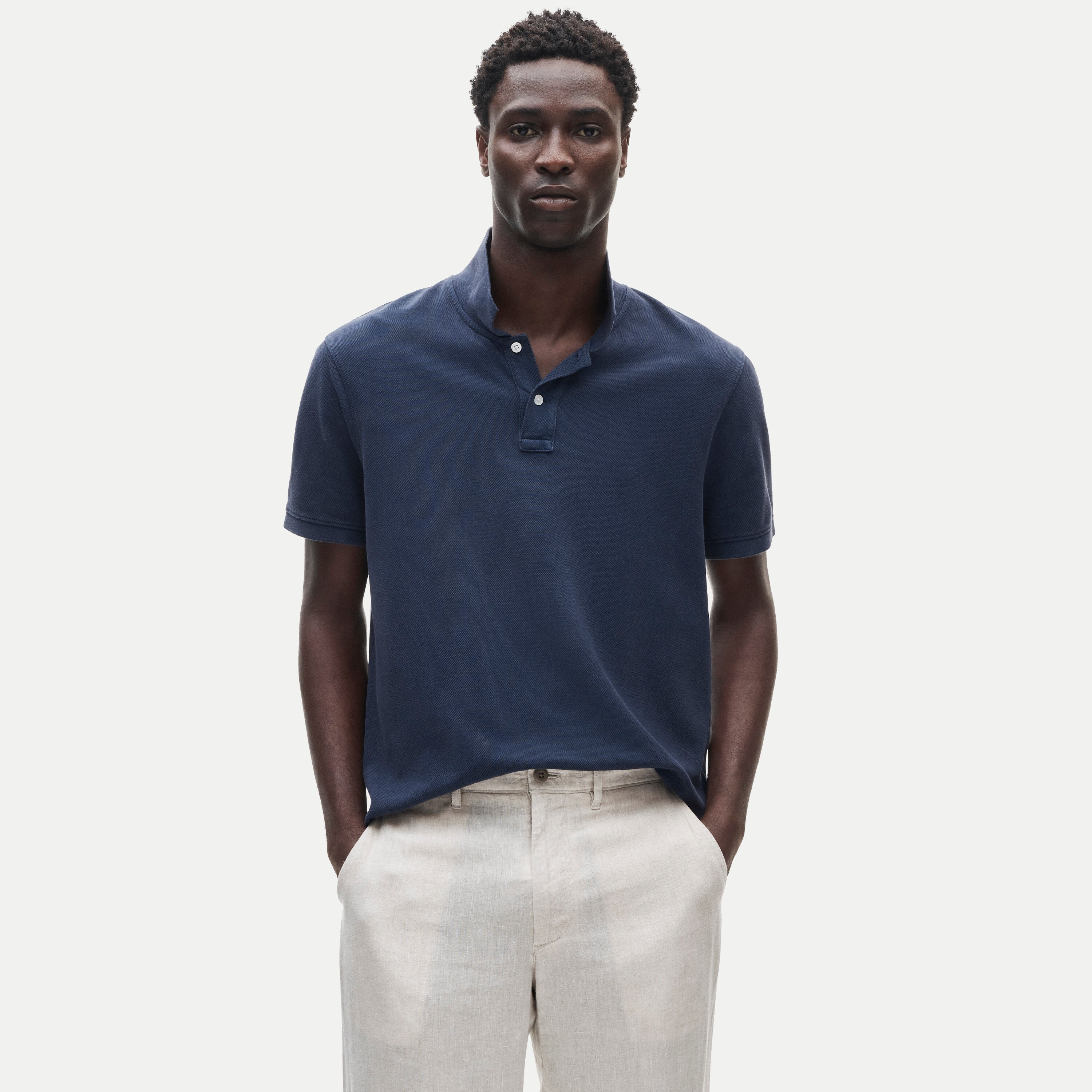 Washed piqué polo shirt