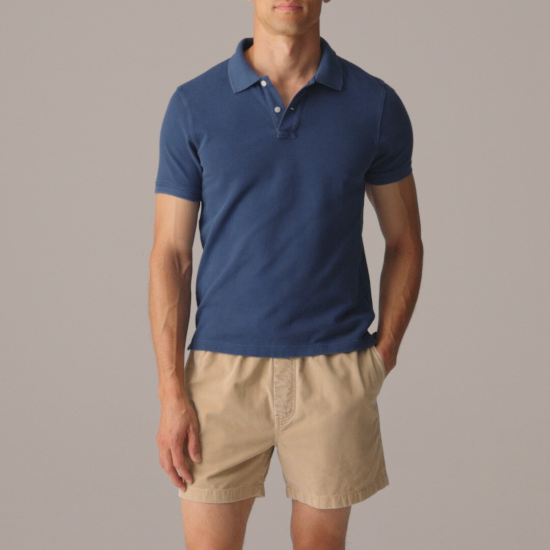 Washed piqu&eacute; polo shirt