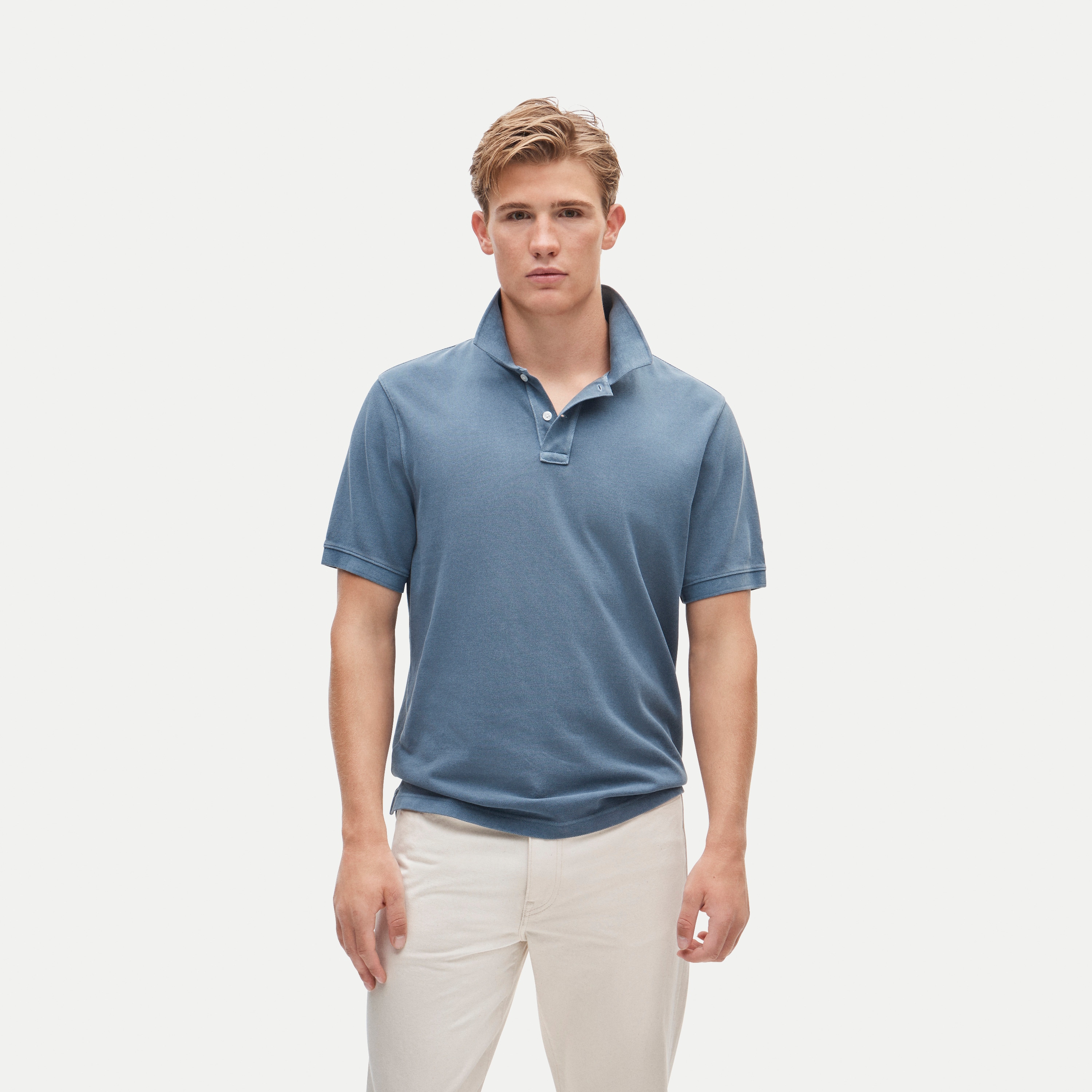 Washed piqué polo shirt
