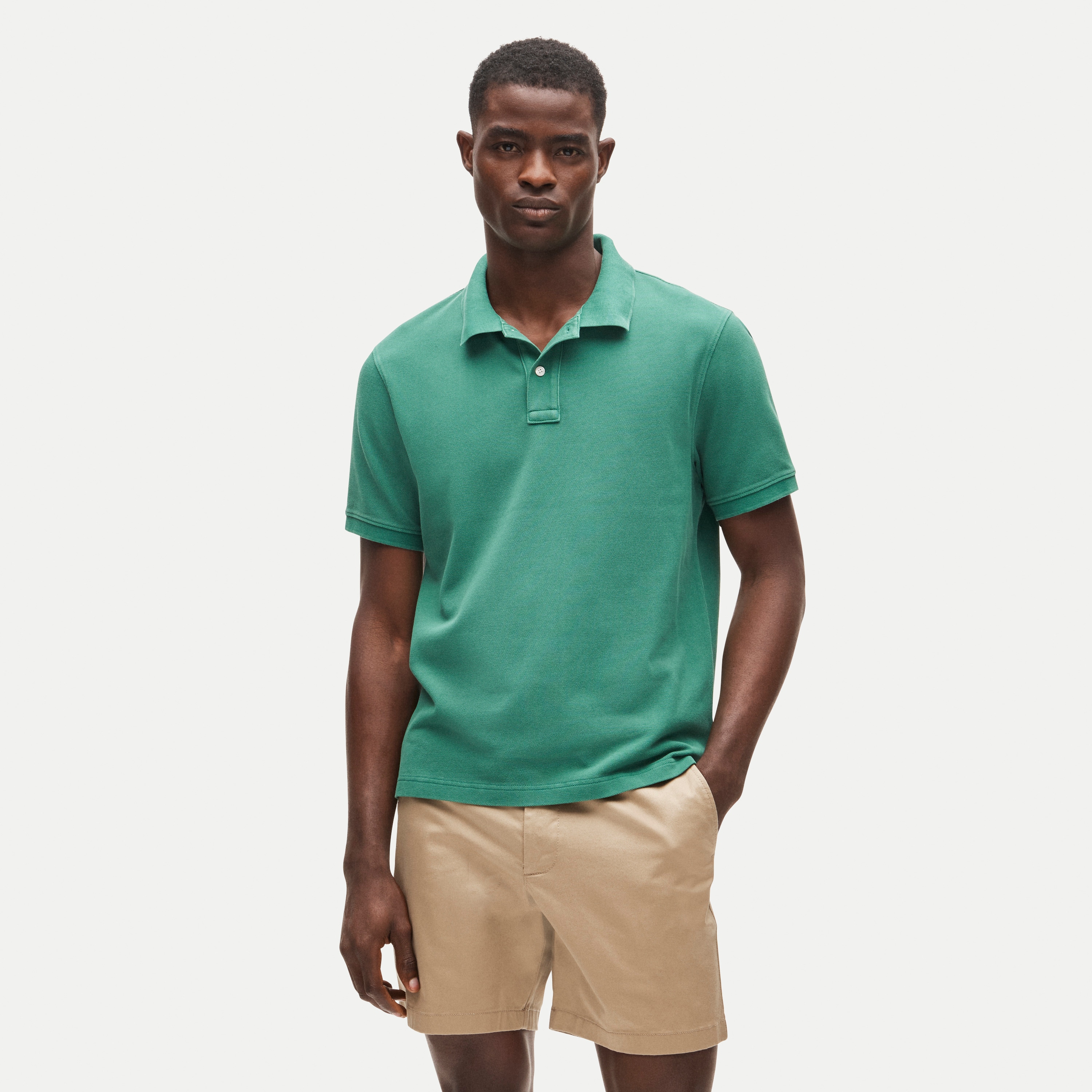 Washed piqué polo shirt