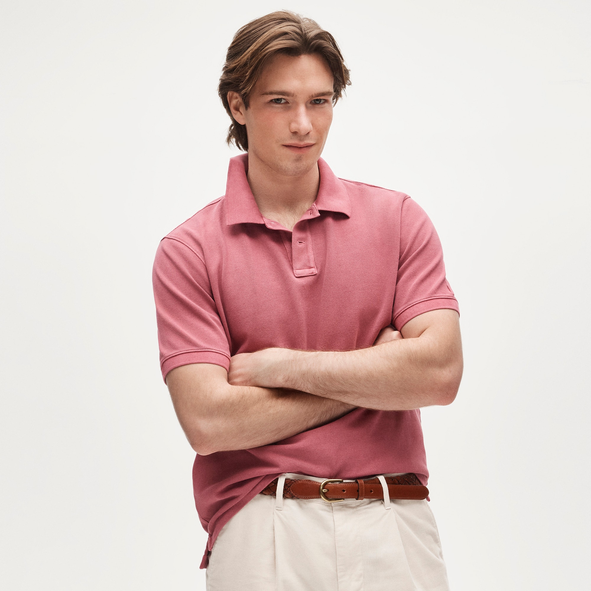 Washed piqué polo shirt
