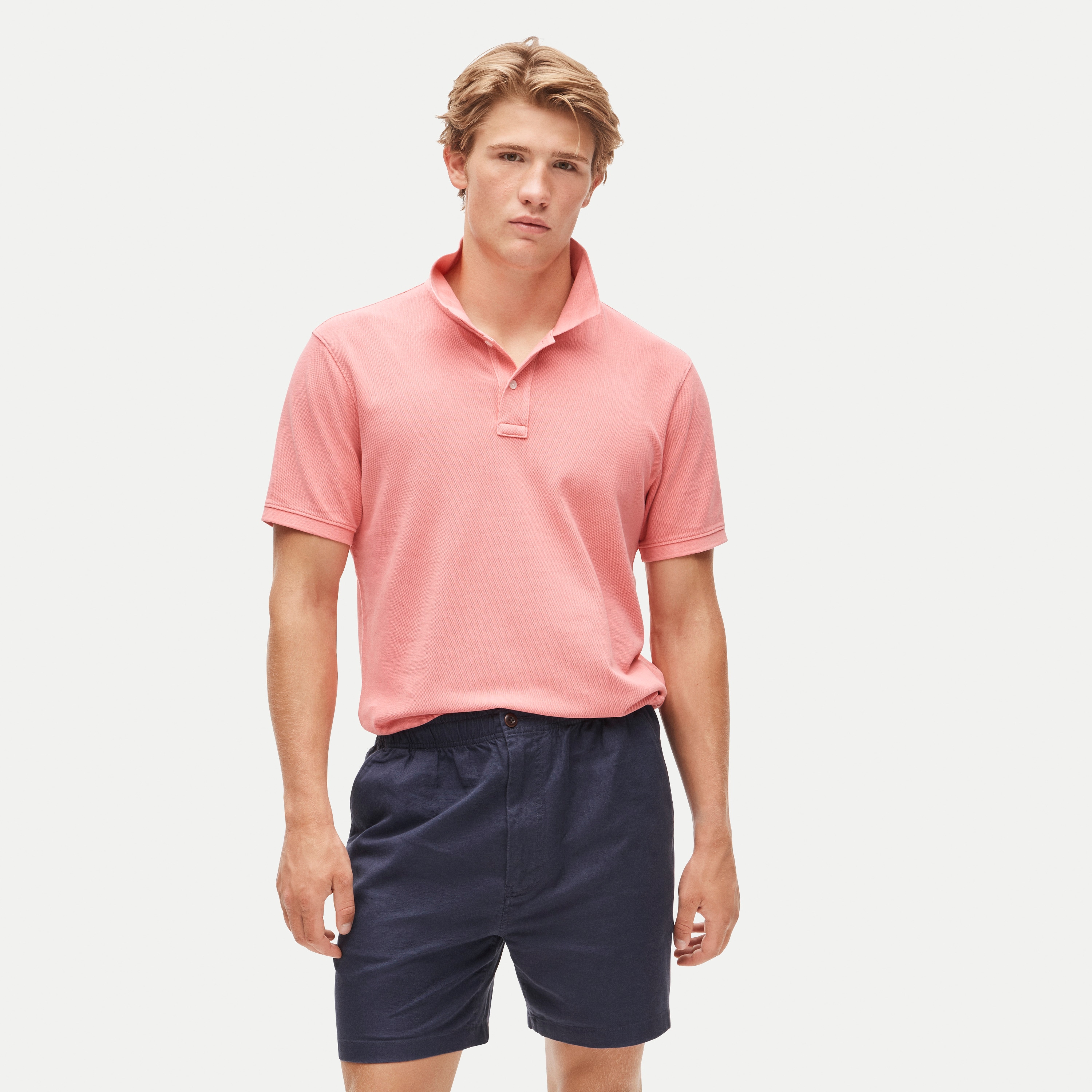 Washed piqué polo shirt