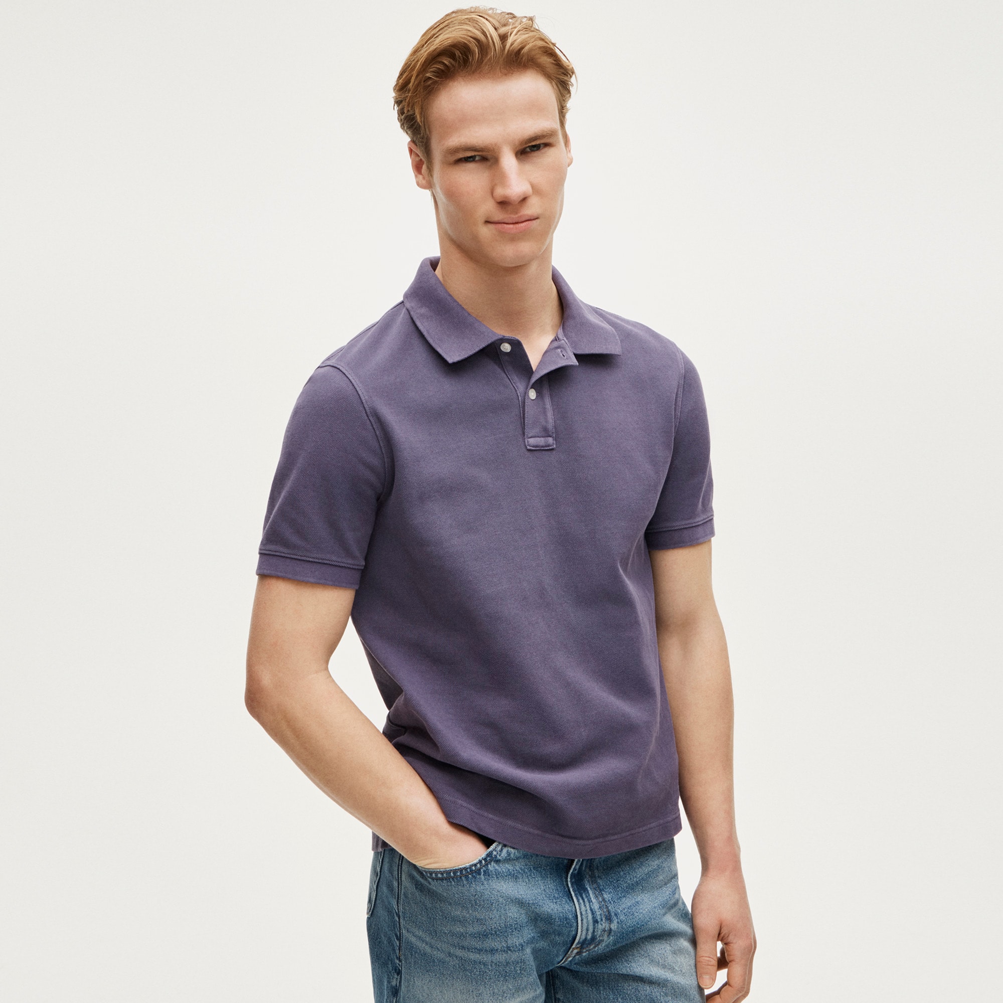 Washed piqu&eacute; polo shirt - thumbnail 6
