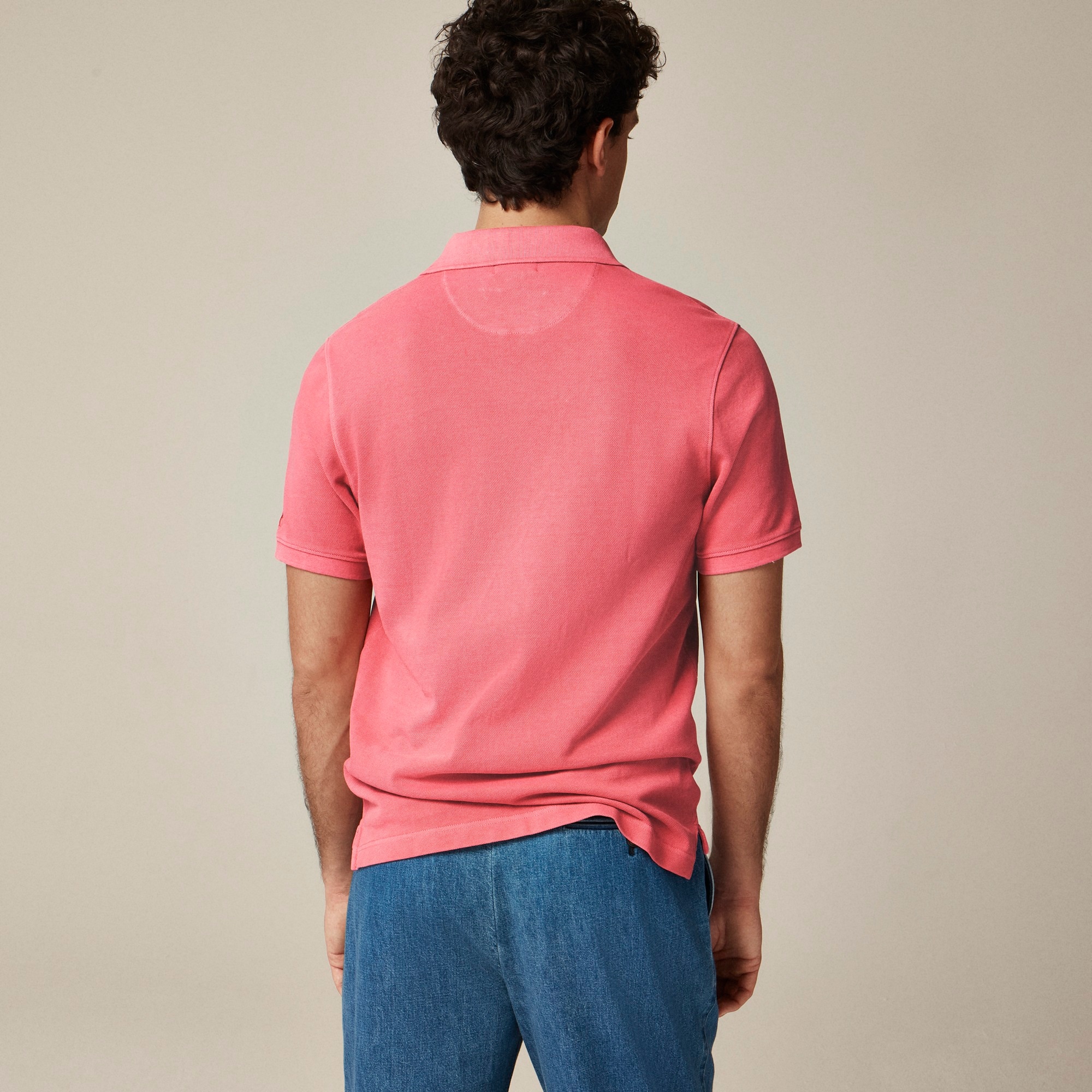 Washed piqué polo shirt