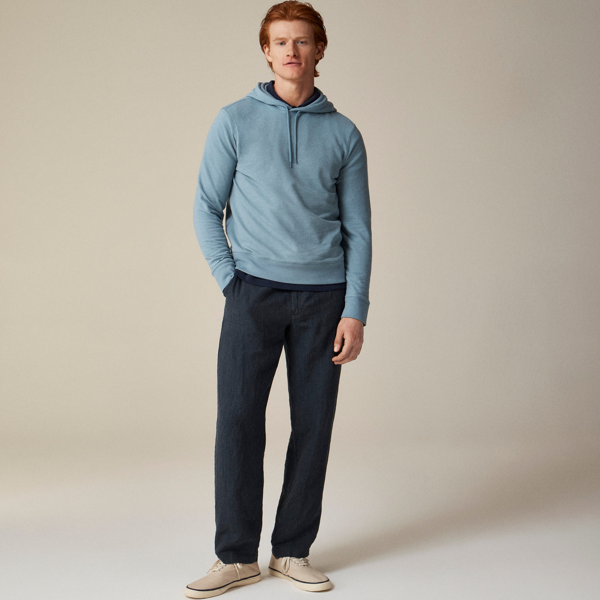 Textured hooded sweater-tee