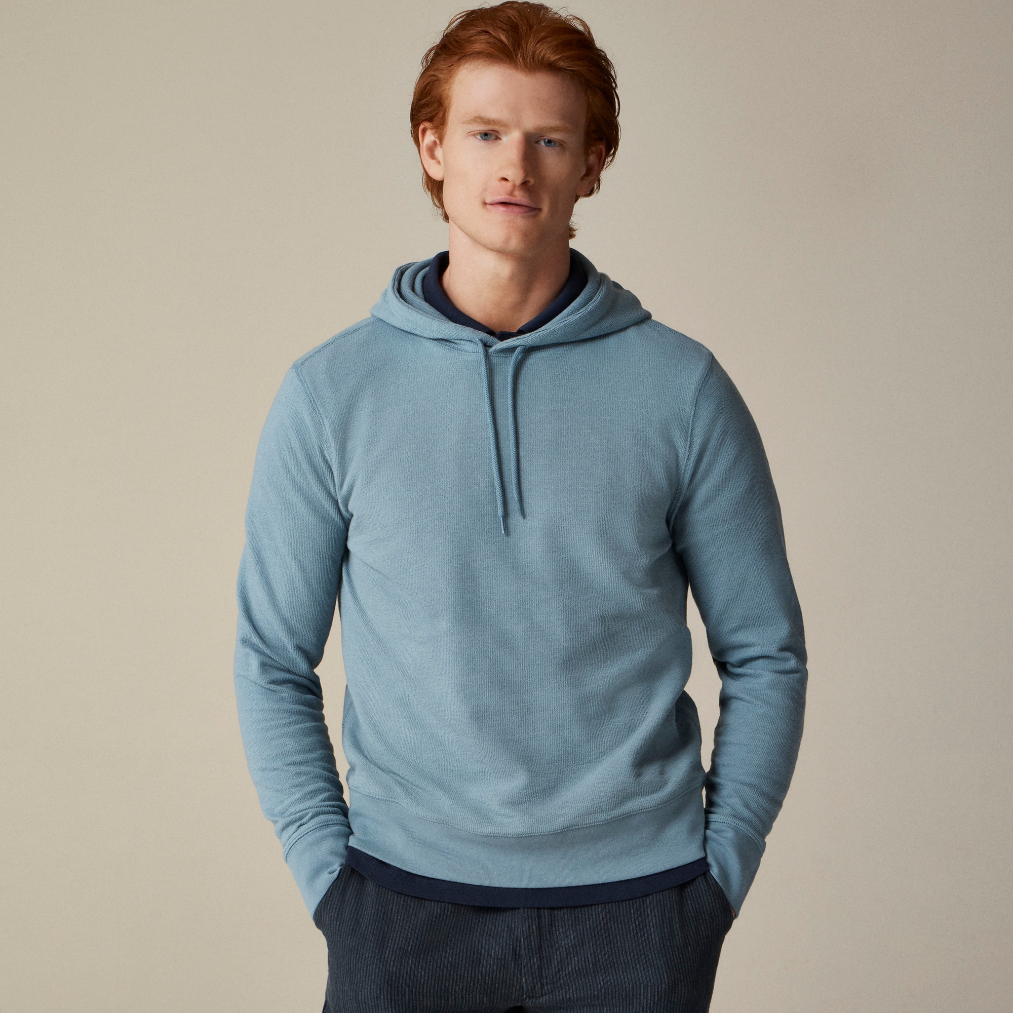 mens Textured hooded sweater-tee