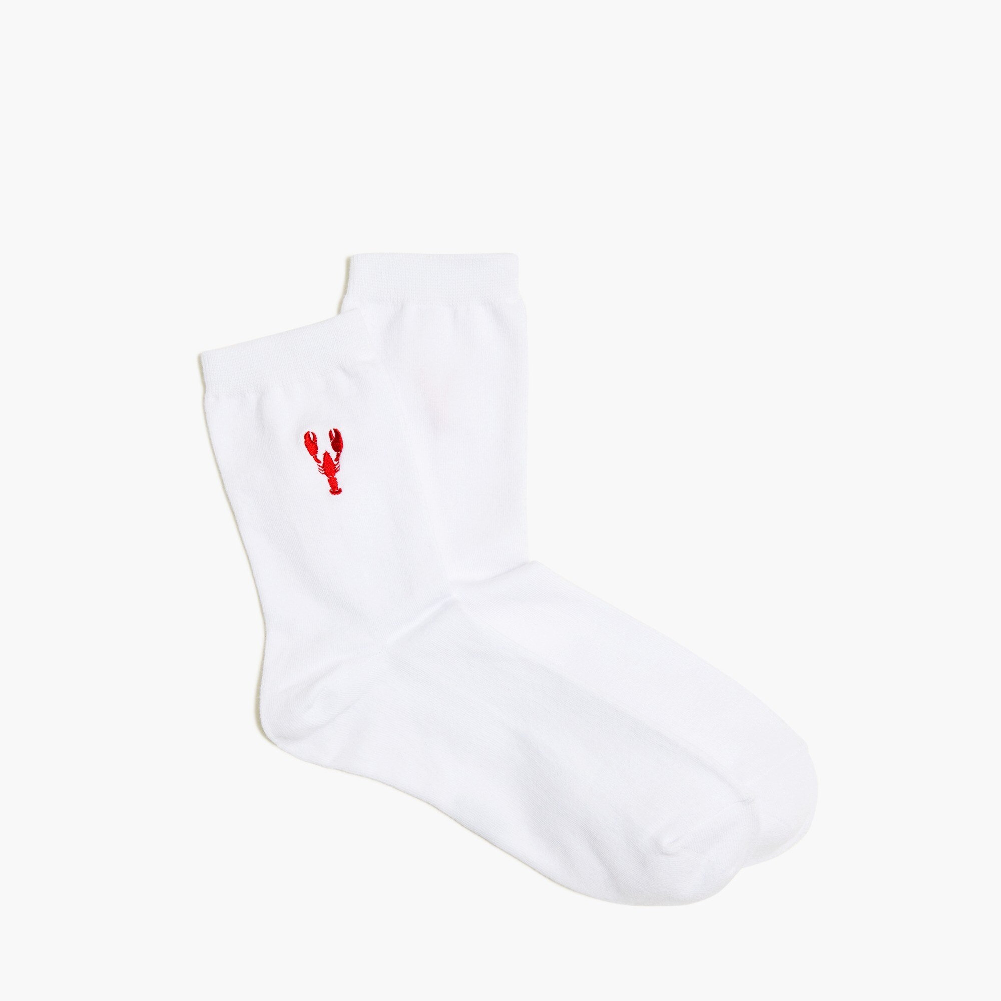 Embroidered lobster socks