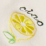 Embroidered &quot;ciao&quot; lemon socks IVORY factory: embroidered &quot;ciao&quot; lemon socks for women