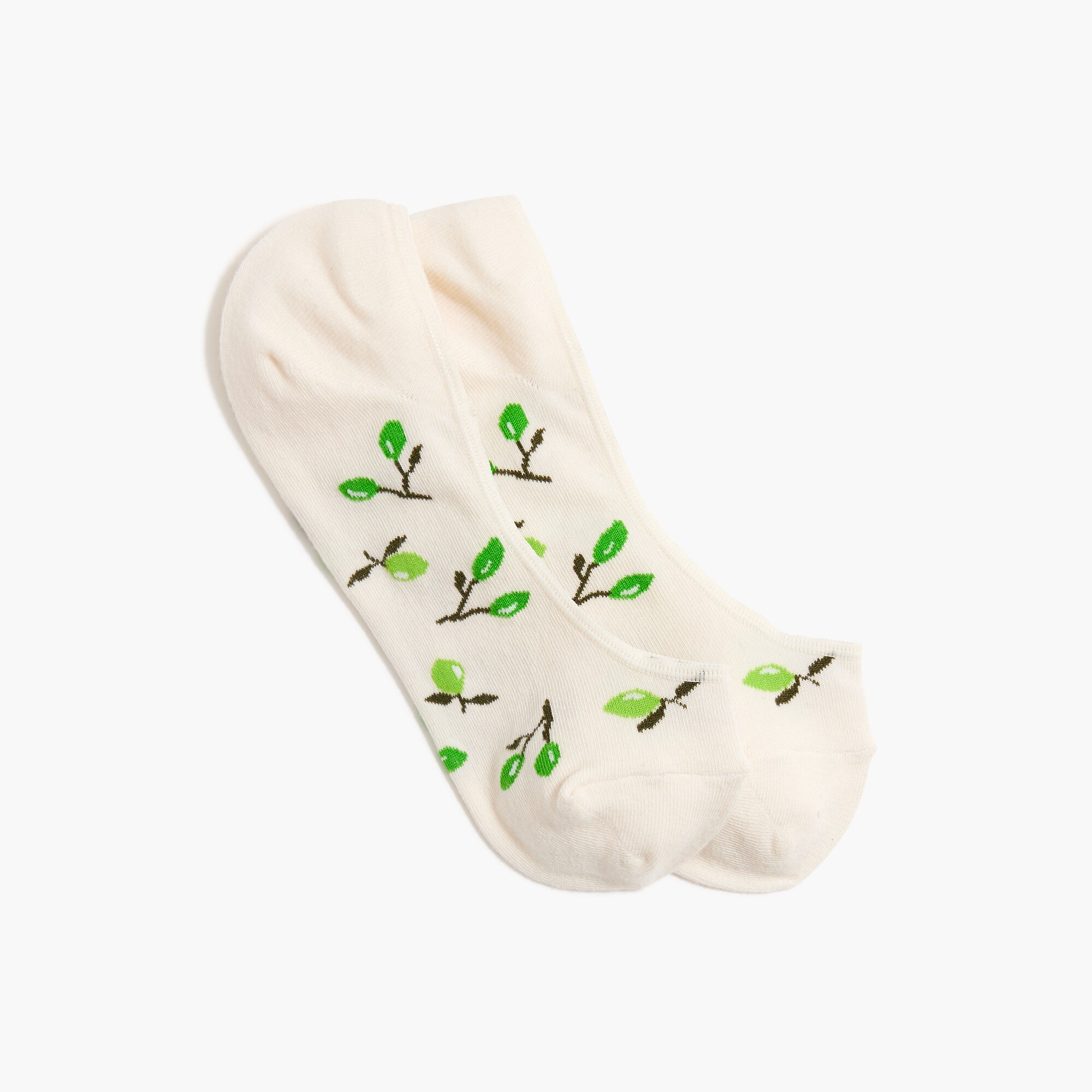 womens Olive branch no-show socks
