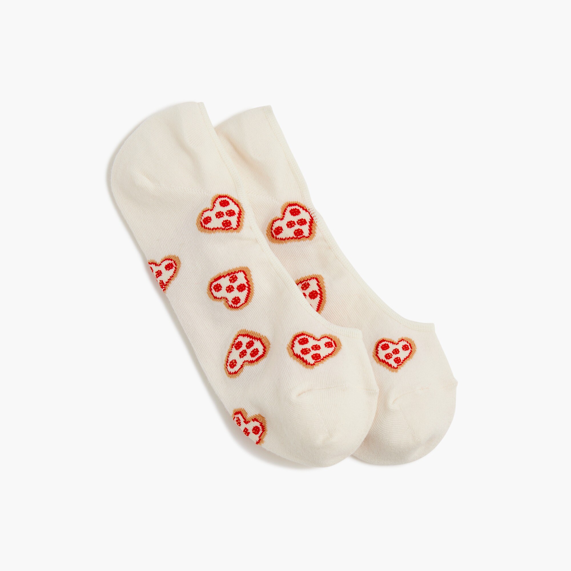 Heart-shaped pizza no-show socks