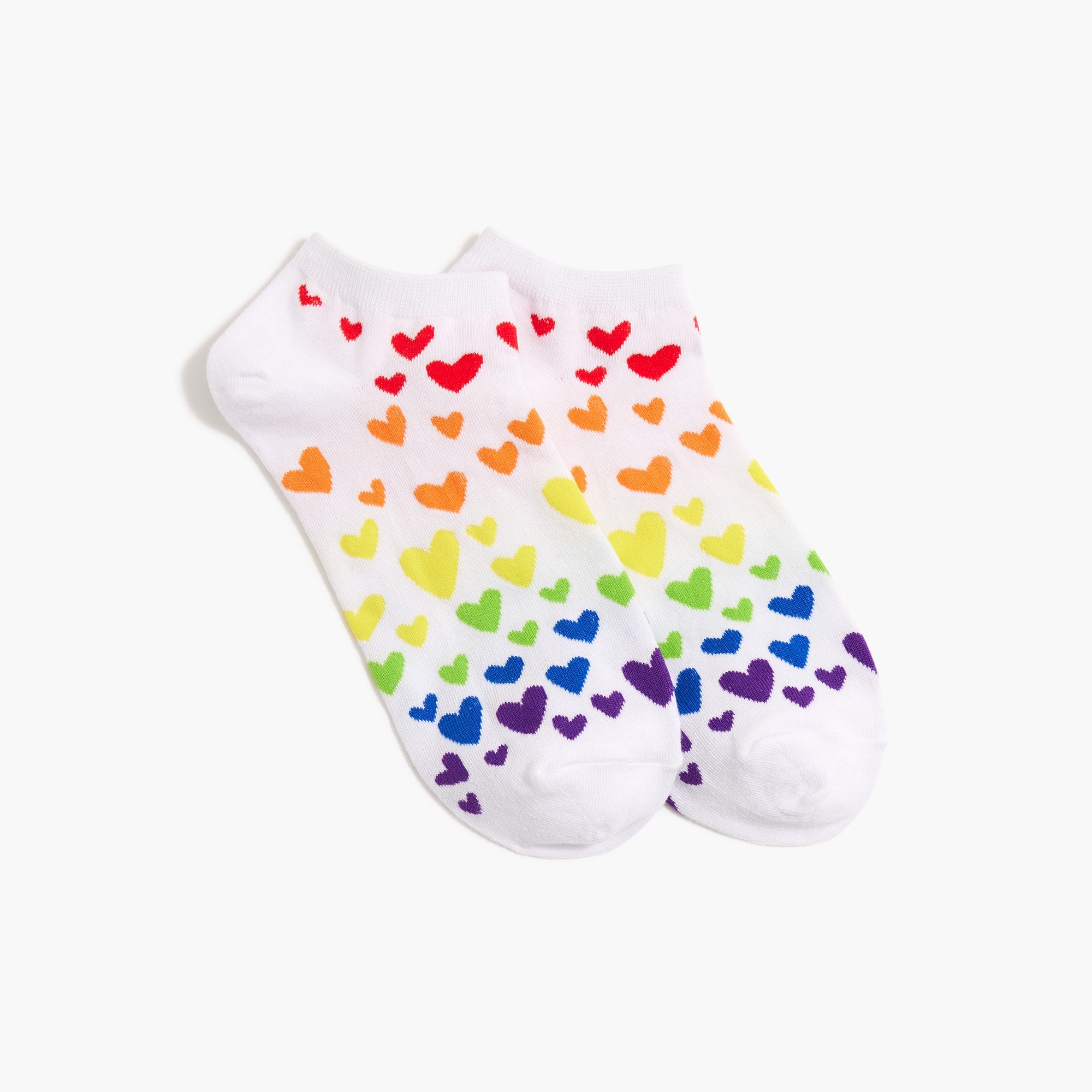 womens Rainbow hearts ankle socks