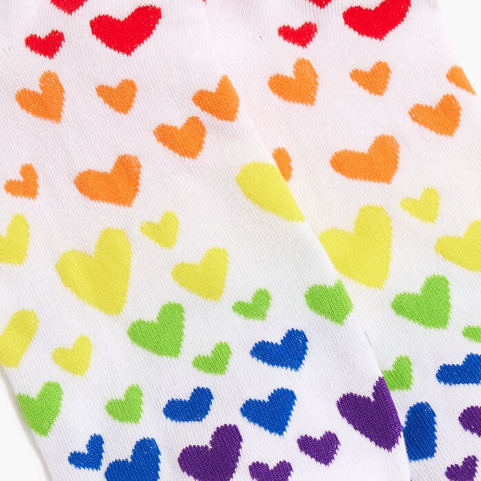 Rainbow hearts ankle socks MULTI factory: rainbow hearts ankle socks for women