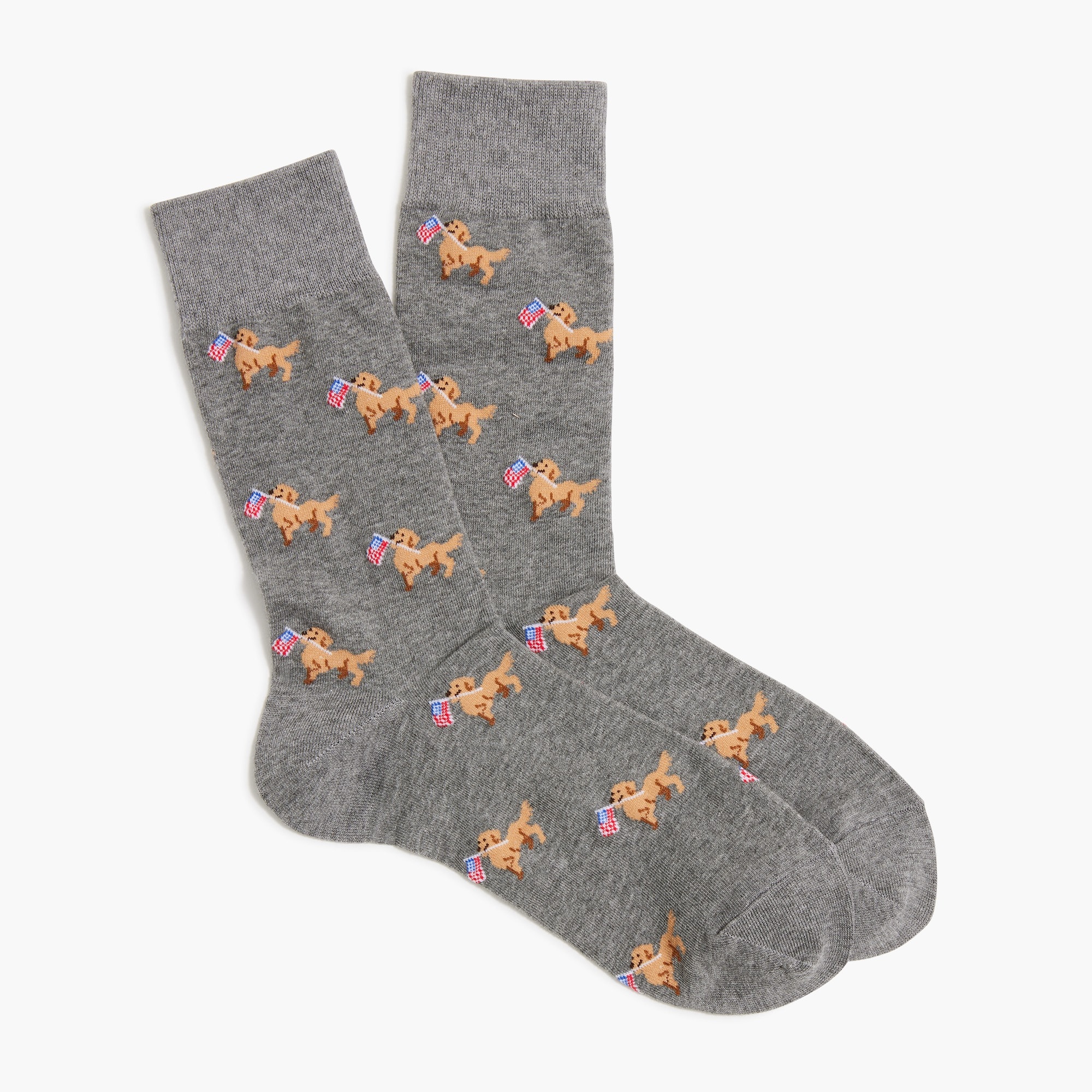 mens Dog with flag socks