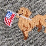 Dog with flag socks HTHR FLANNEL