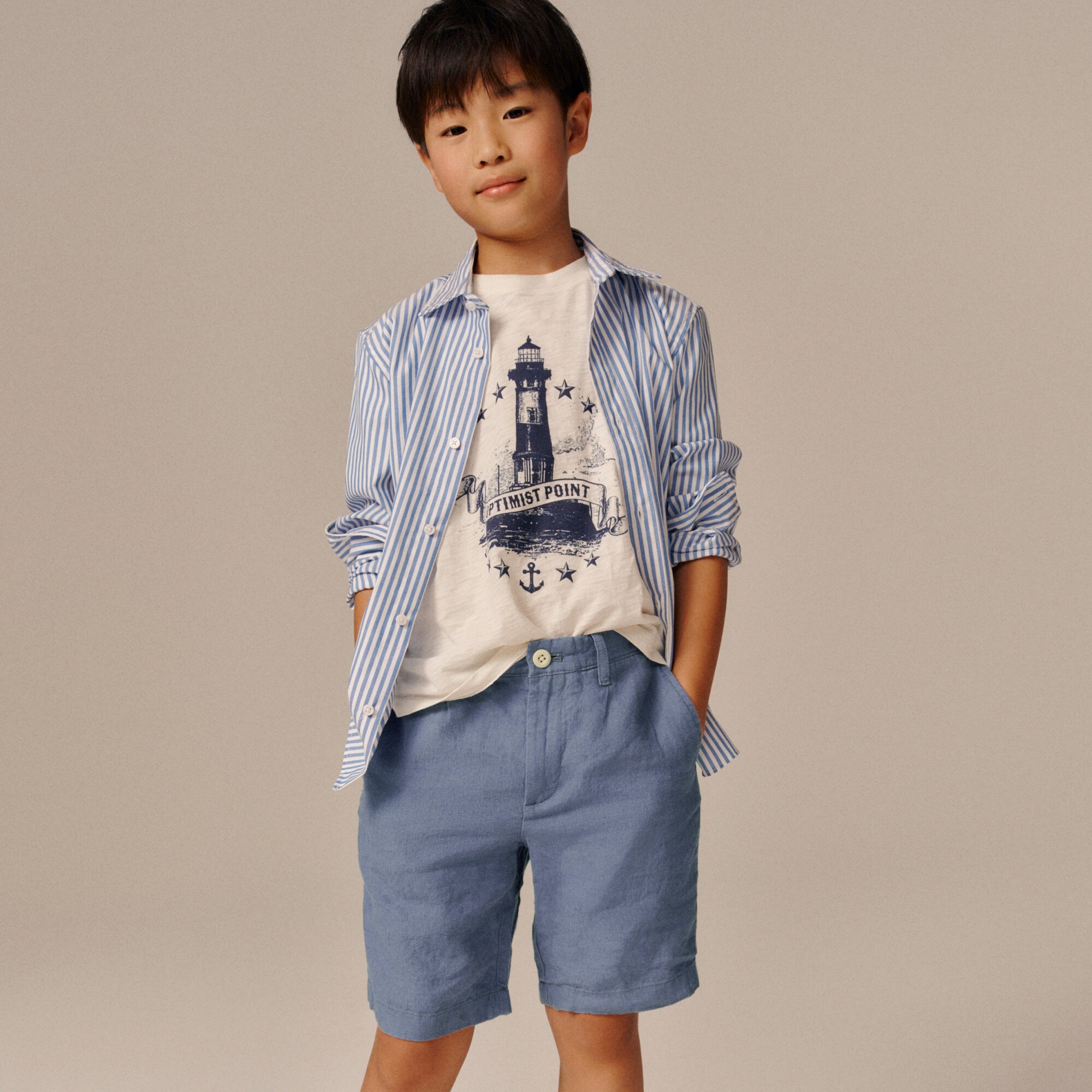 boys Boys' Bleecker pleated short in linen