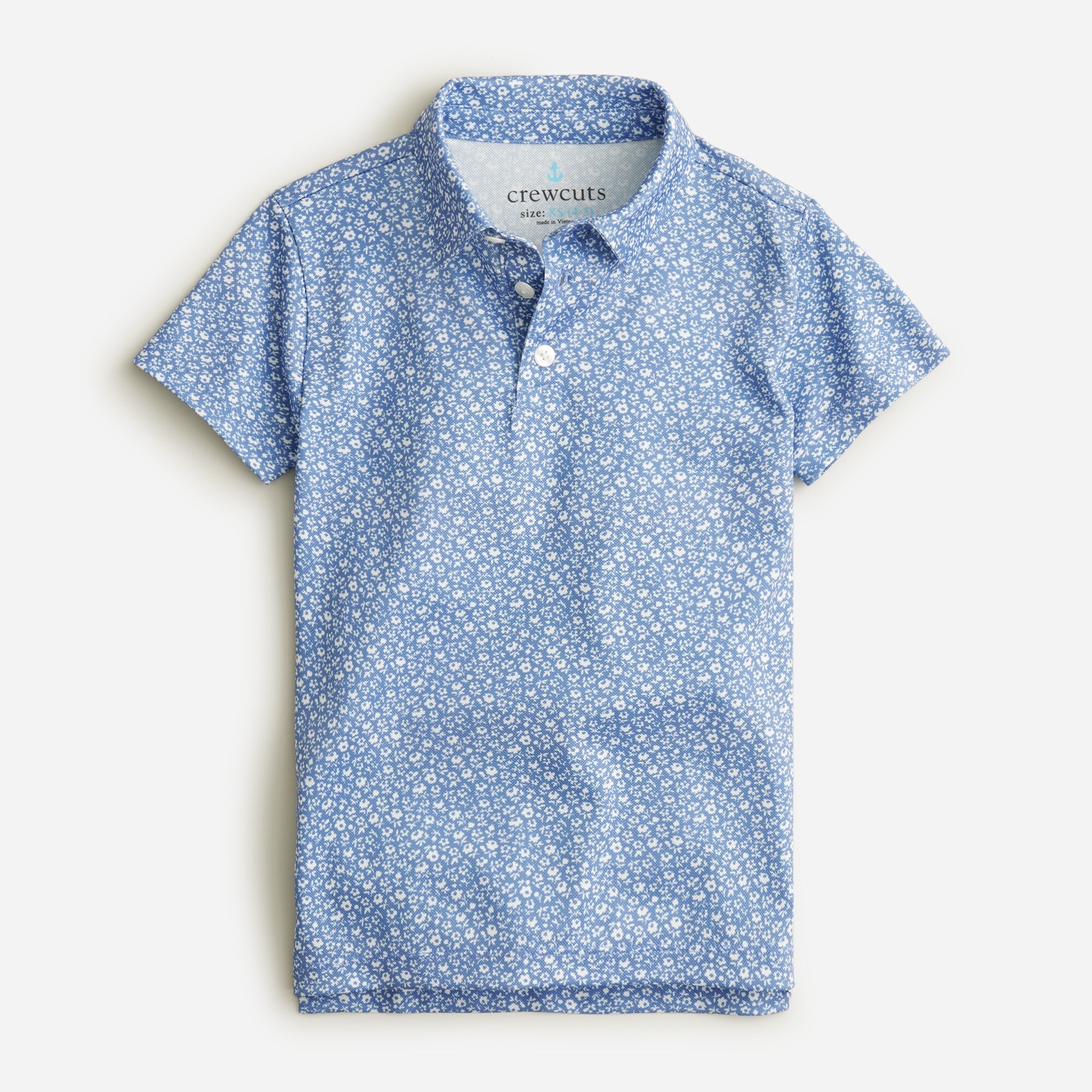 Kids' printed short-sleeve piqué performance polo