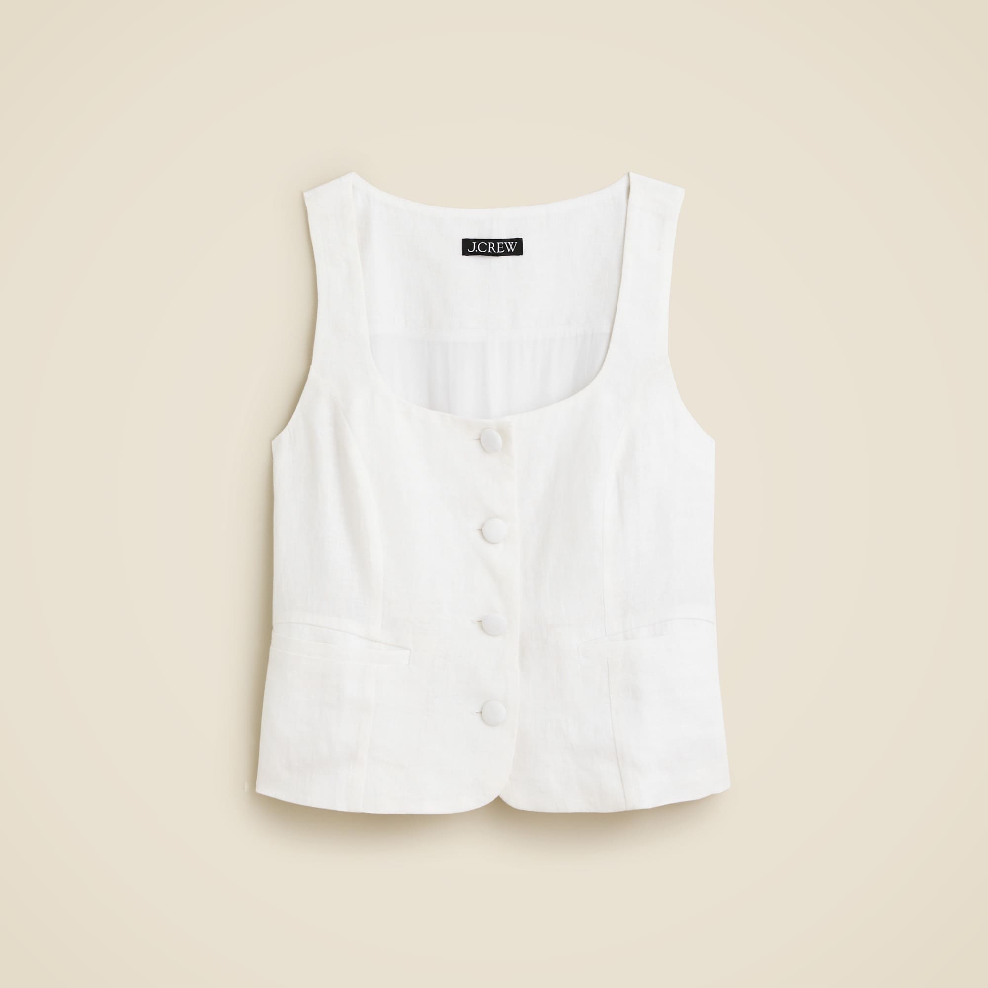 Scoopneck Linen-blend Vest For Women | J.Crew