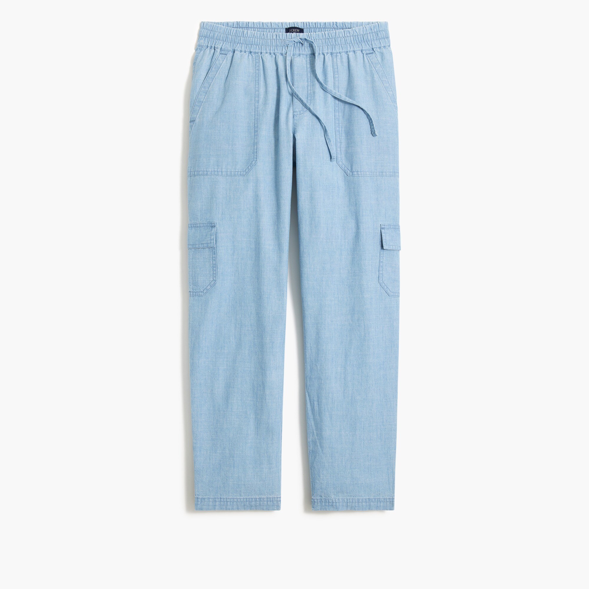 Chambray drawstring cargo pant