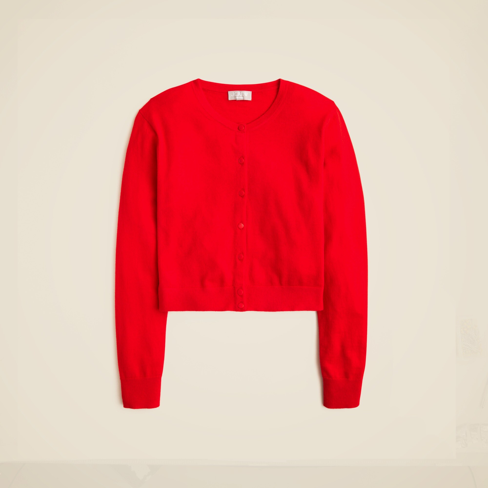 Featherweight cashmere shrunken cardigan sweater